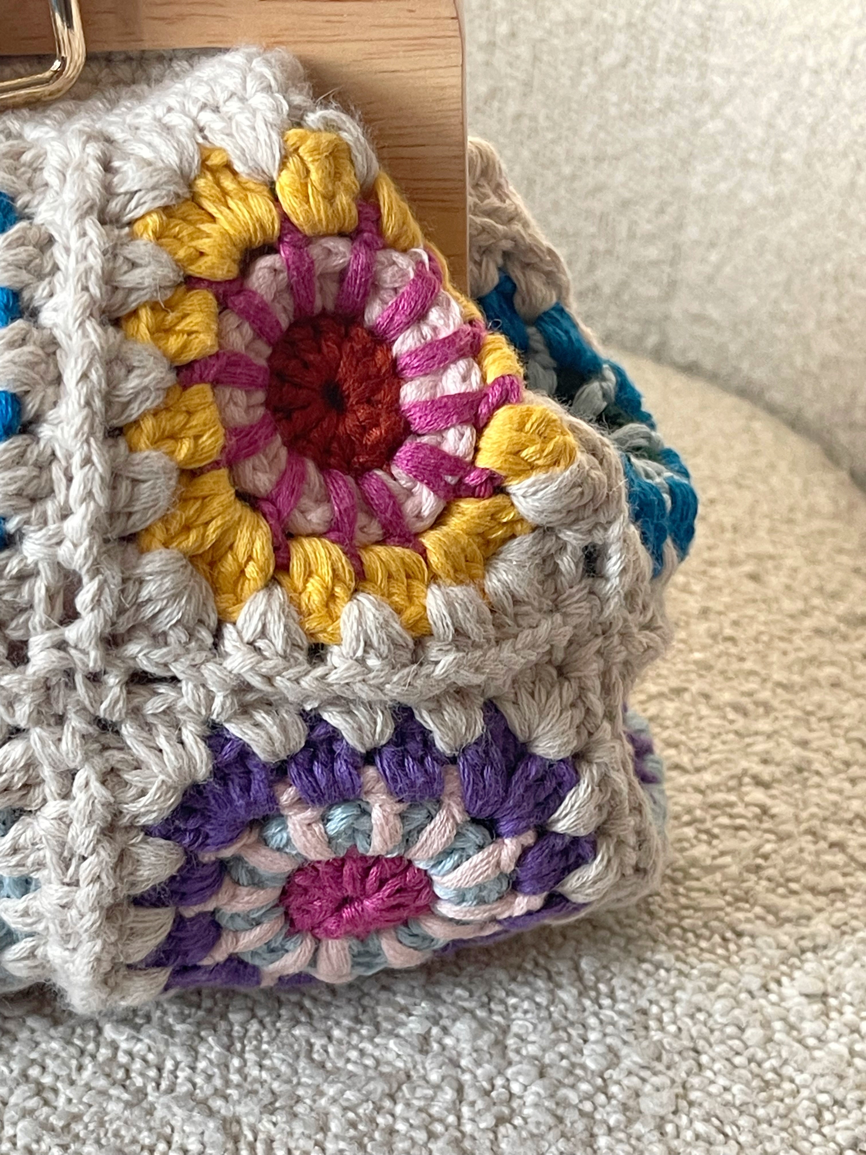 GOLDxTEAL stunning knitted crochet clutch with adjustable shoulder strap.