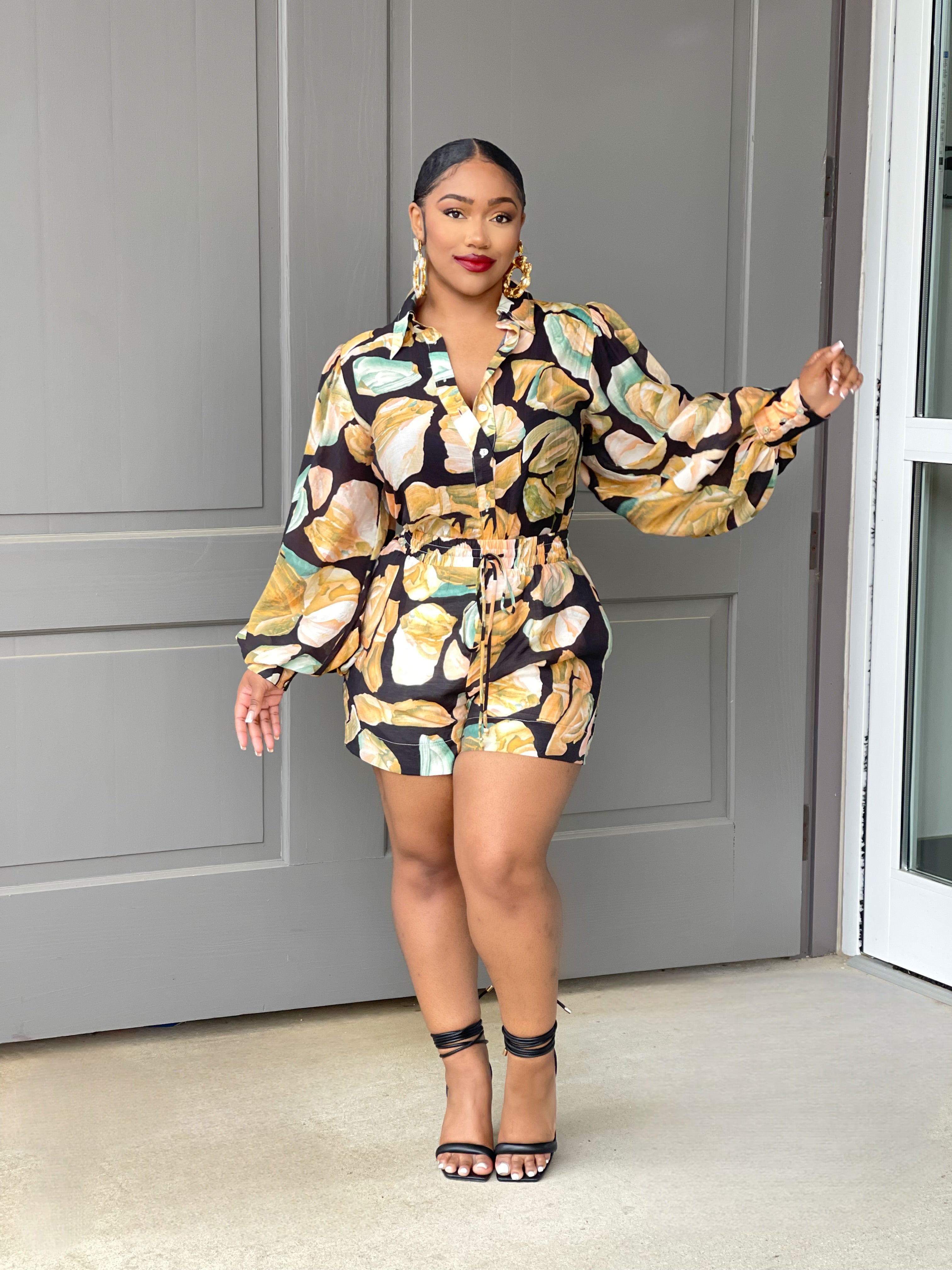 GOLDxTEAL gorgeous short set.