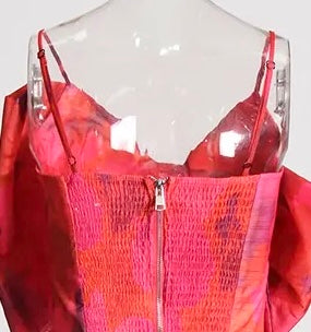 GOLDxTEAL gorgeous floral print bow crop top.