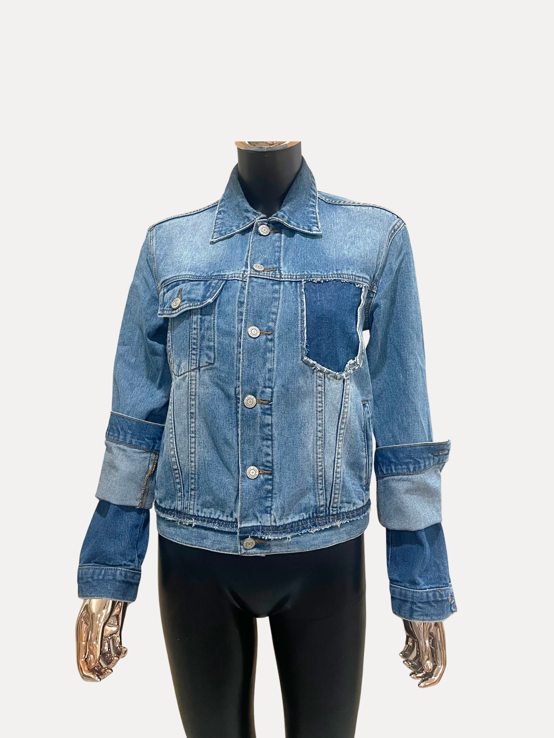 GOLDxTEAL stylish unique denim jacket.