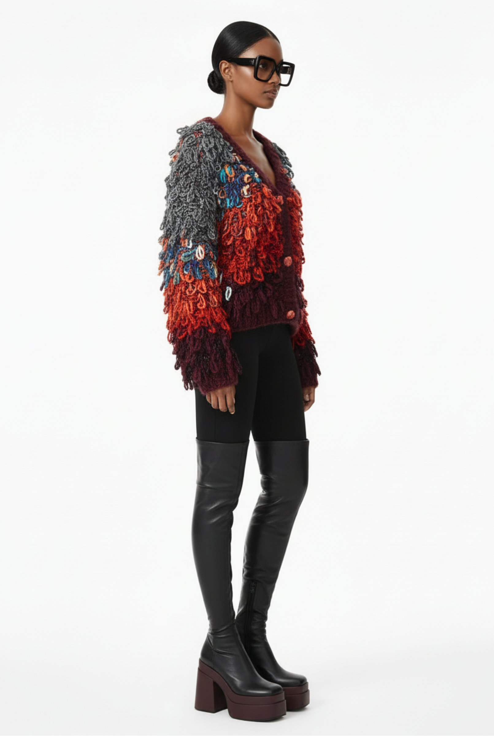 GOLDxTEAL ARTE LOOP CARDIGAN