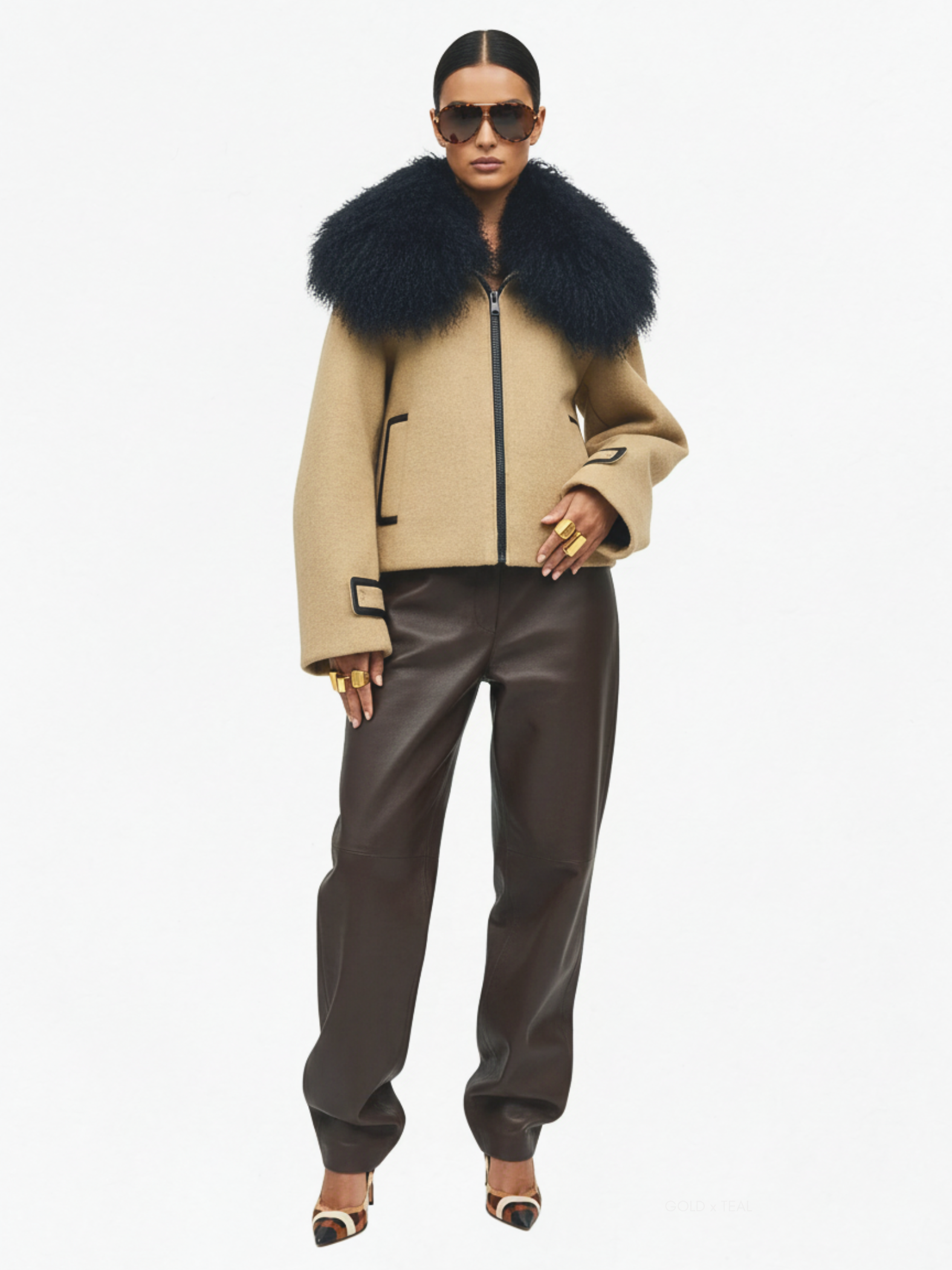 GOLD x TEAL BROOKLYN MONA JACKET