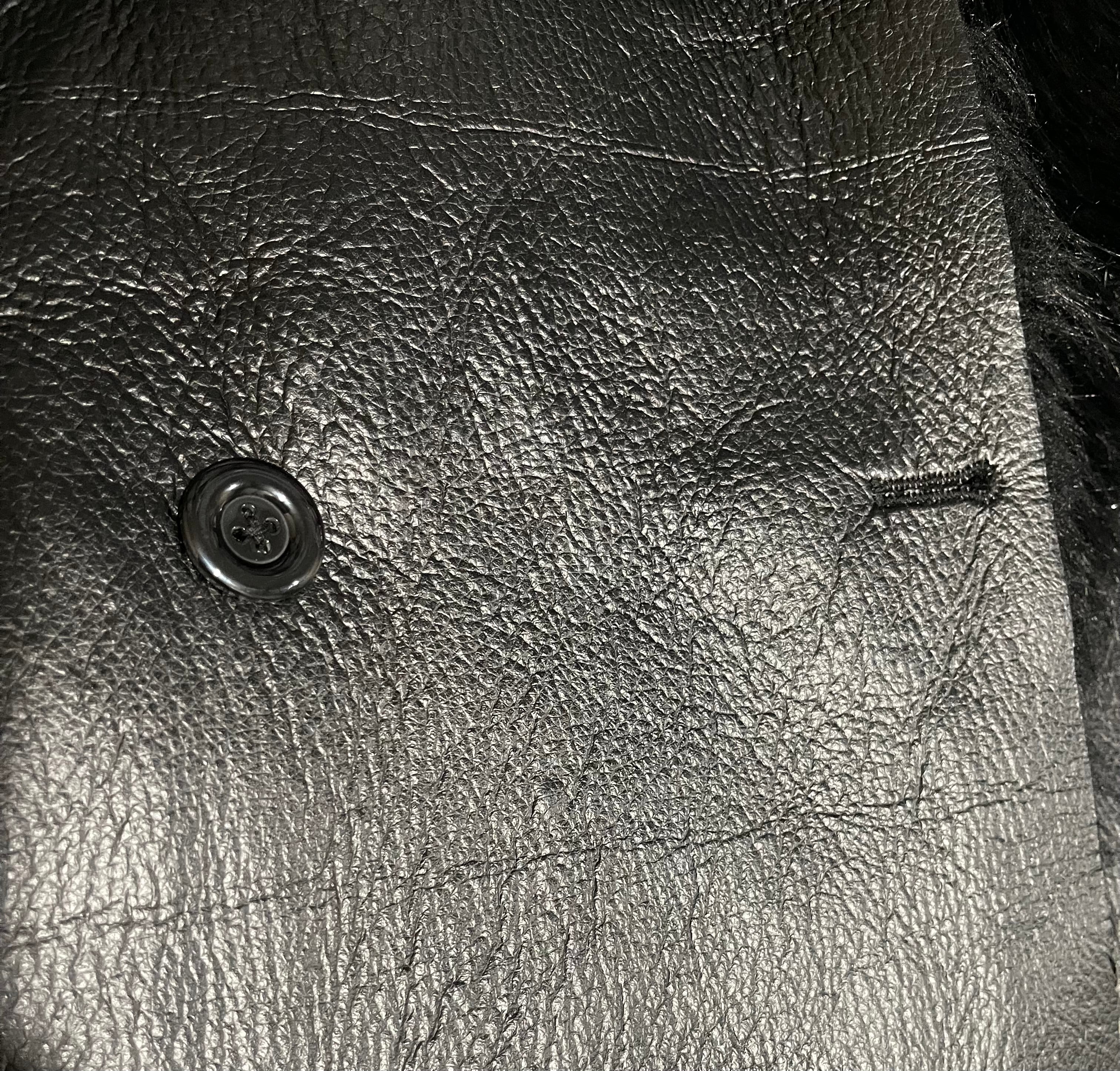 GOLDxTEAL gorgeous luxe faux leather and shearling trench coat.