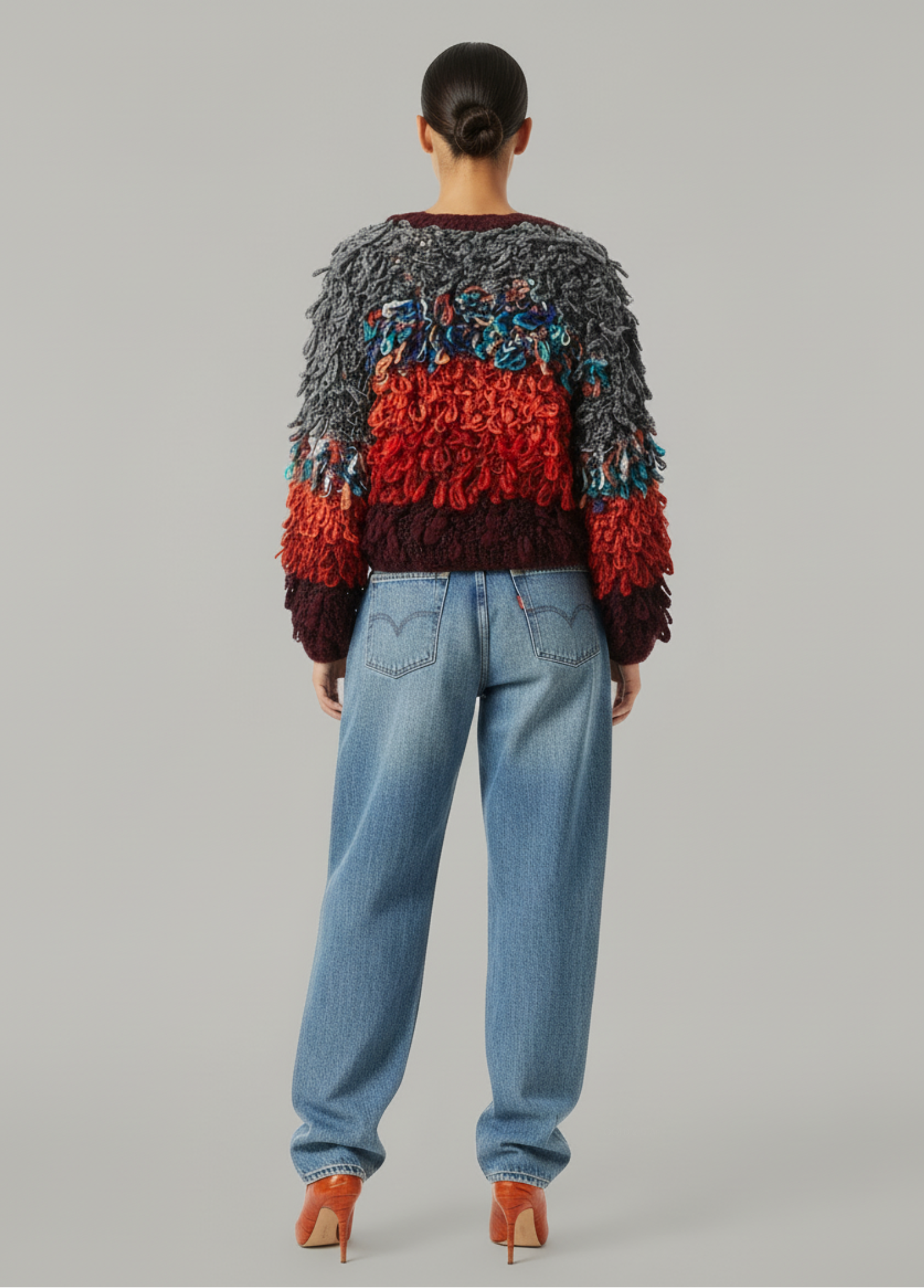 GOLD x TEAL ARTE LOOP CARDIGAN PHOTOGRAPHY