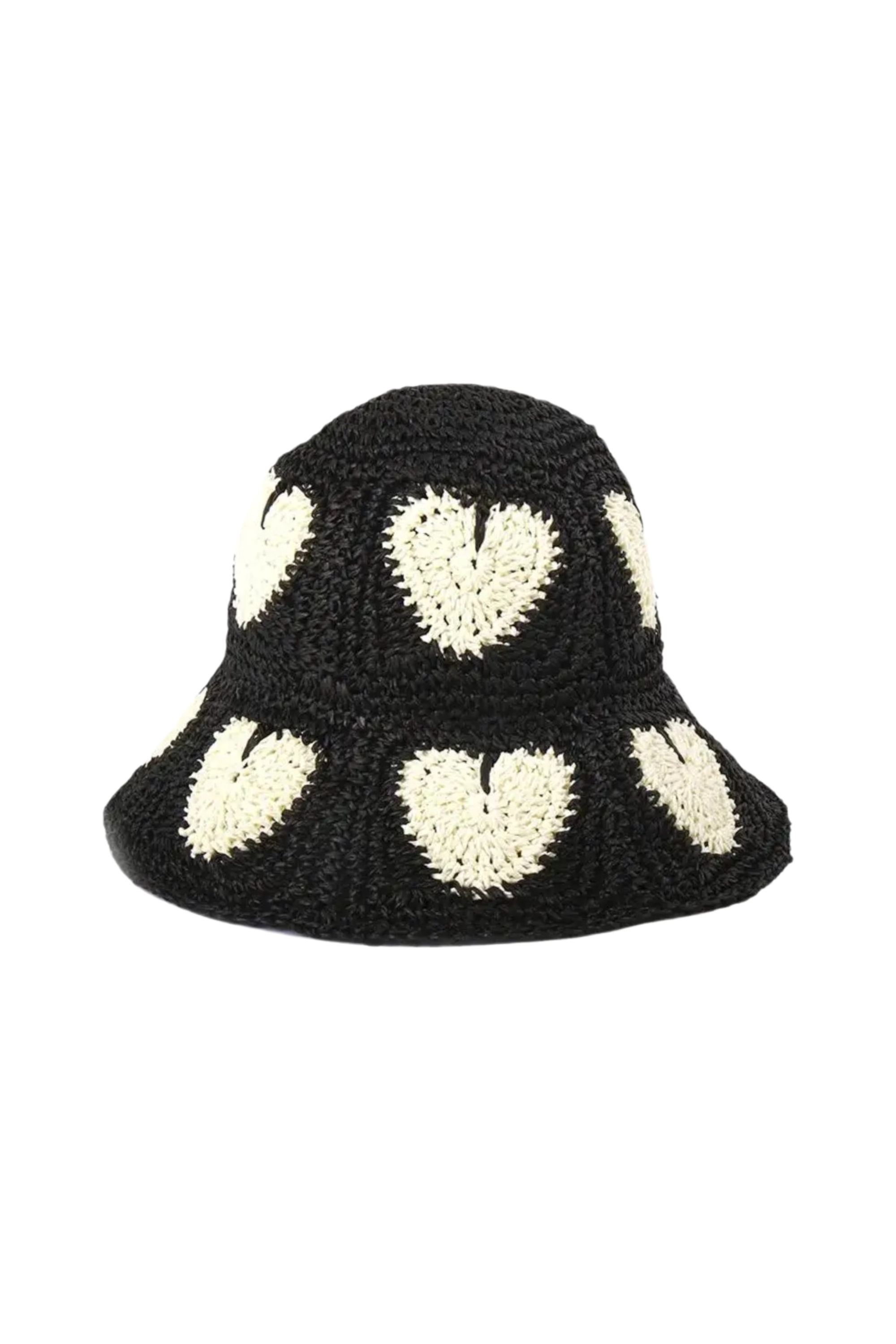 GOLDxTEAL crochet straw bucket hat.