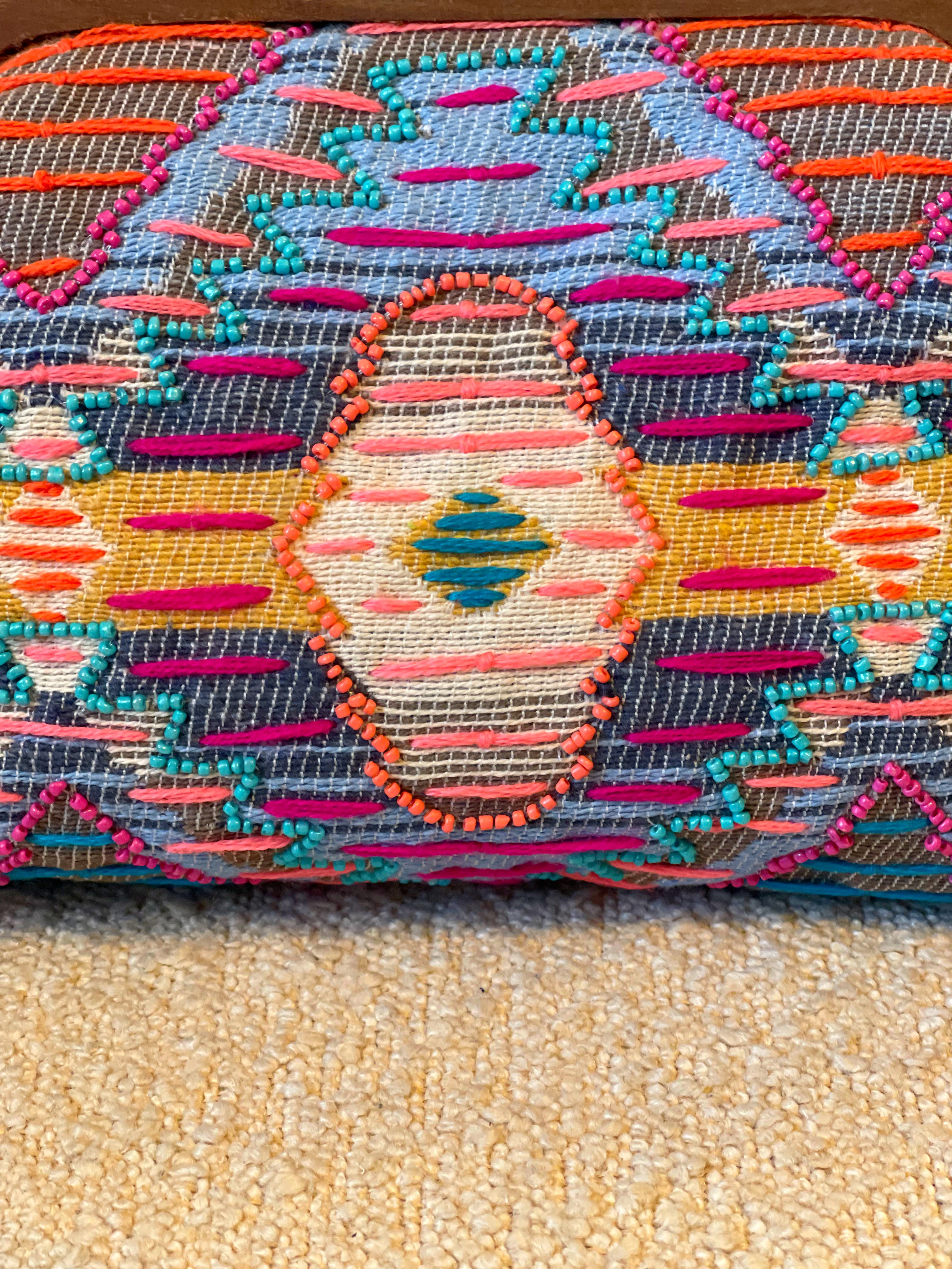 GOLDxTEAL colorful handmade clutch.