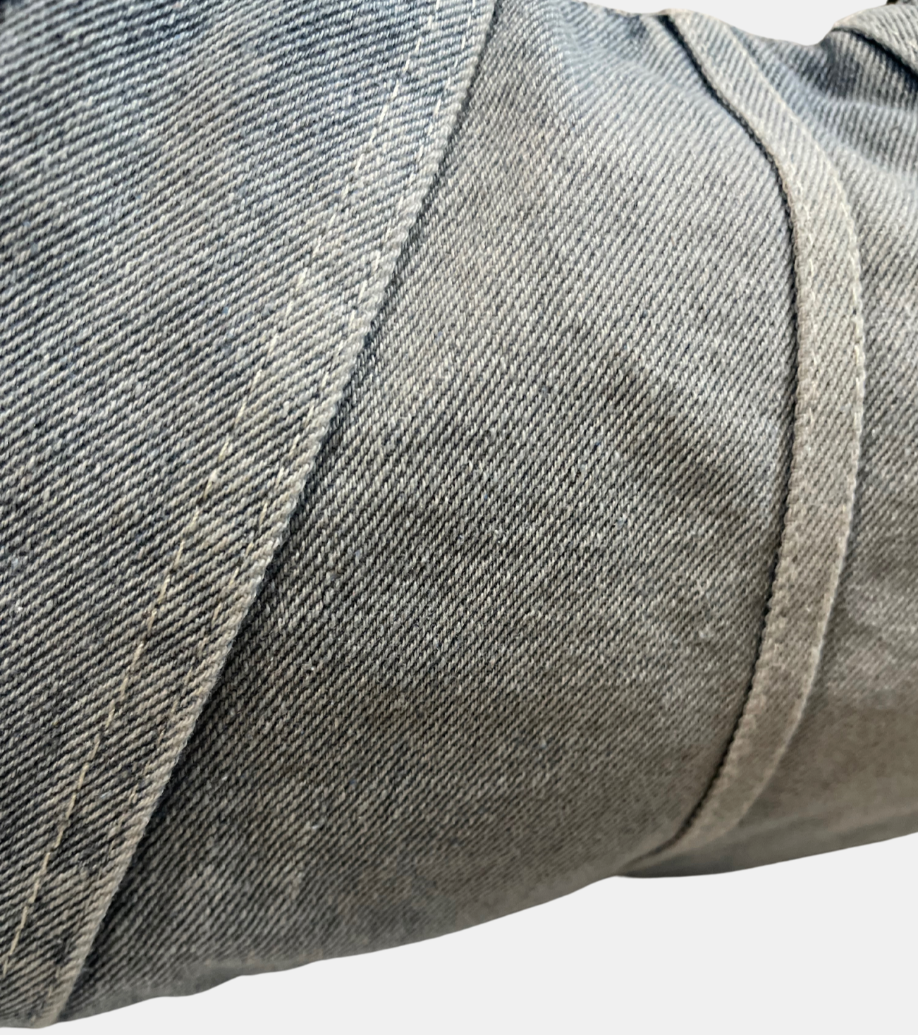 GOLDxTEAL modern denim shoulder bag.