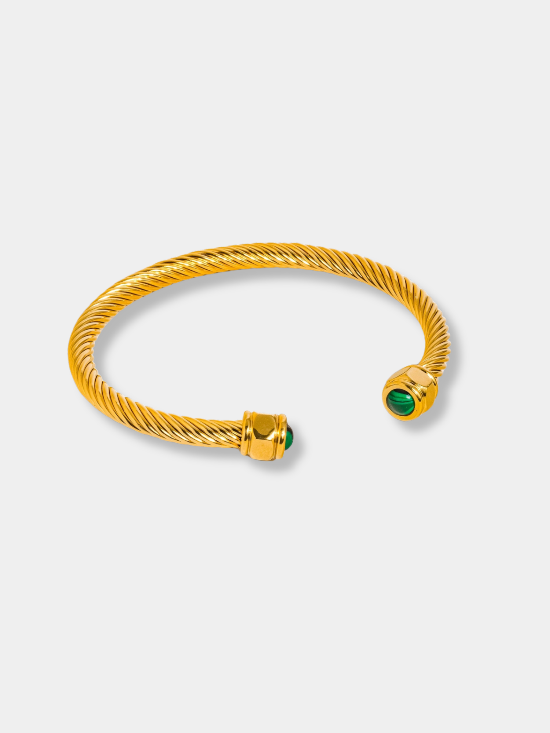 GOLDxTEAL STONE ROPE BRACELET.