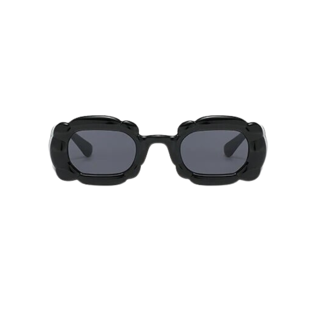 GOLDxTEAL modern puff black sunglasses.