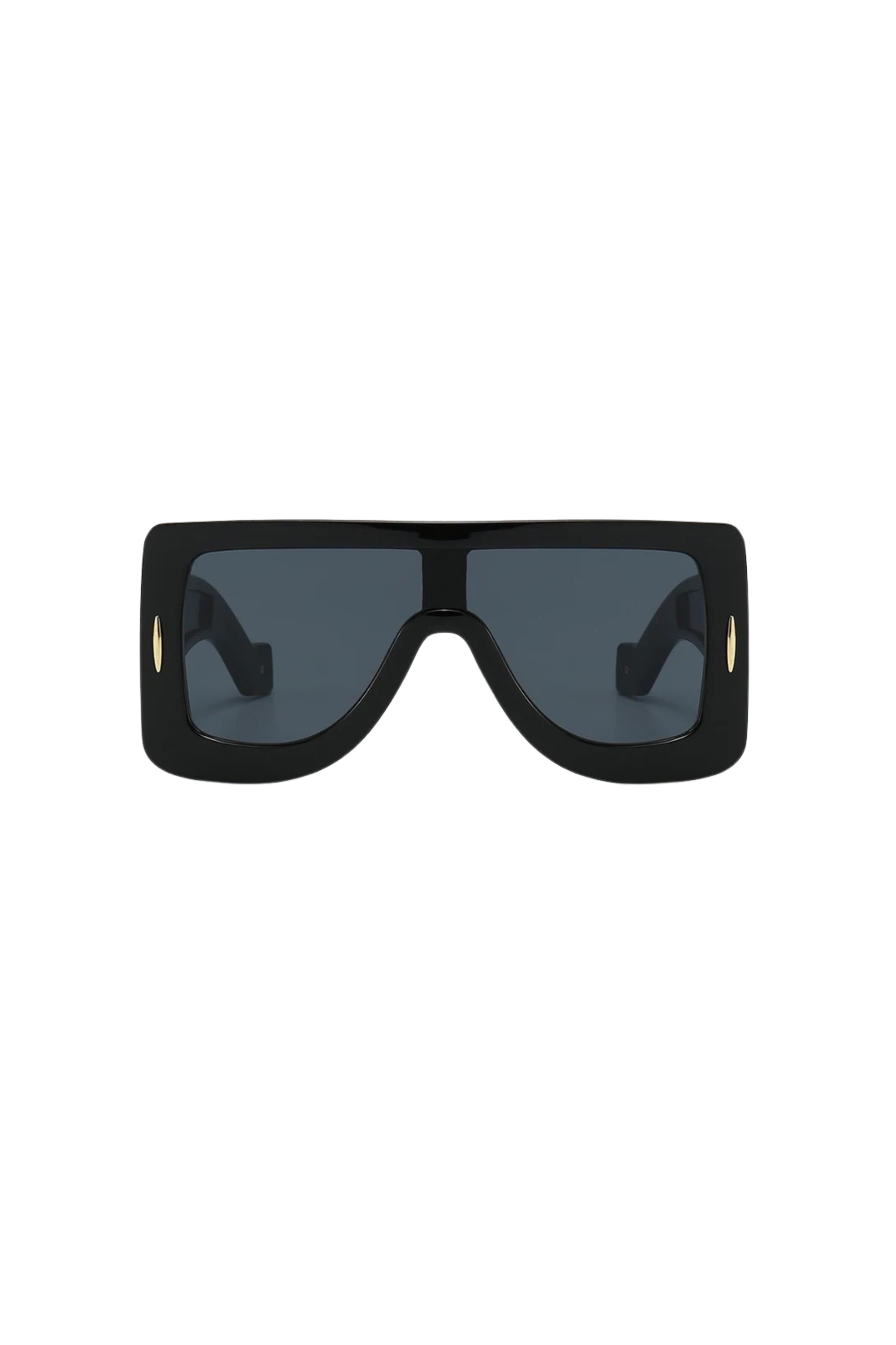 GOLDxTEAL modern black oversized square frame sunglasses.