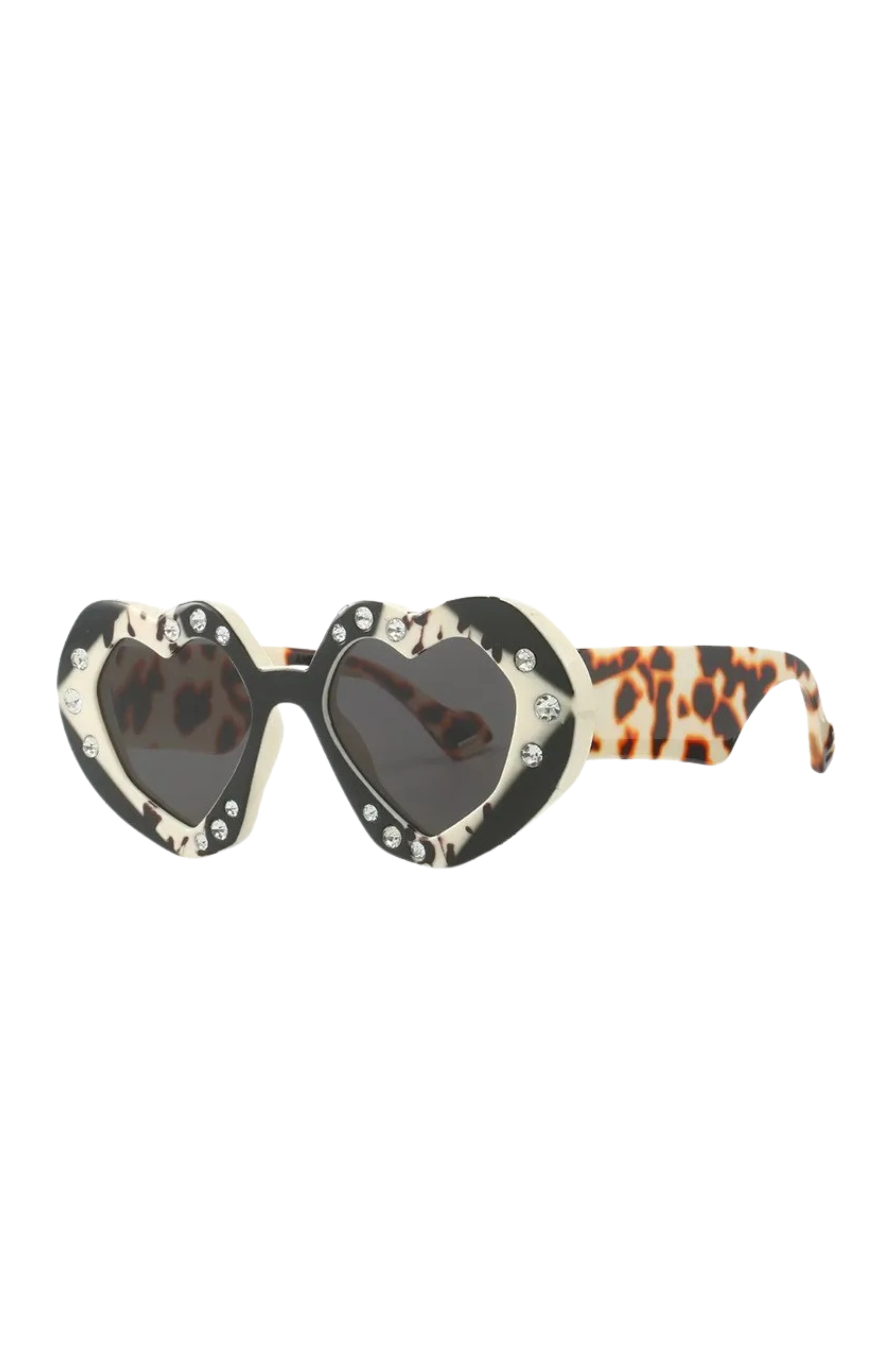 GOLDxTEAL heart shaped beige sunglasses.