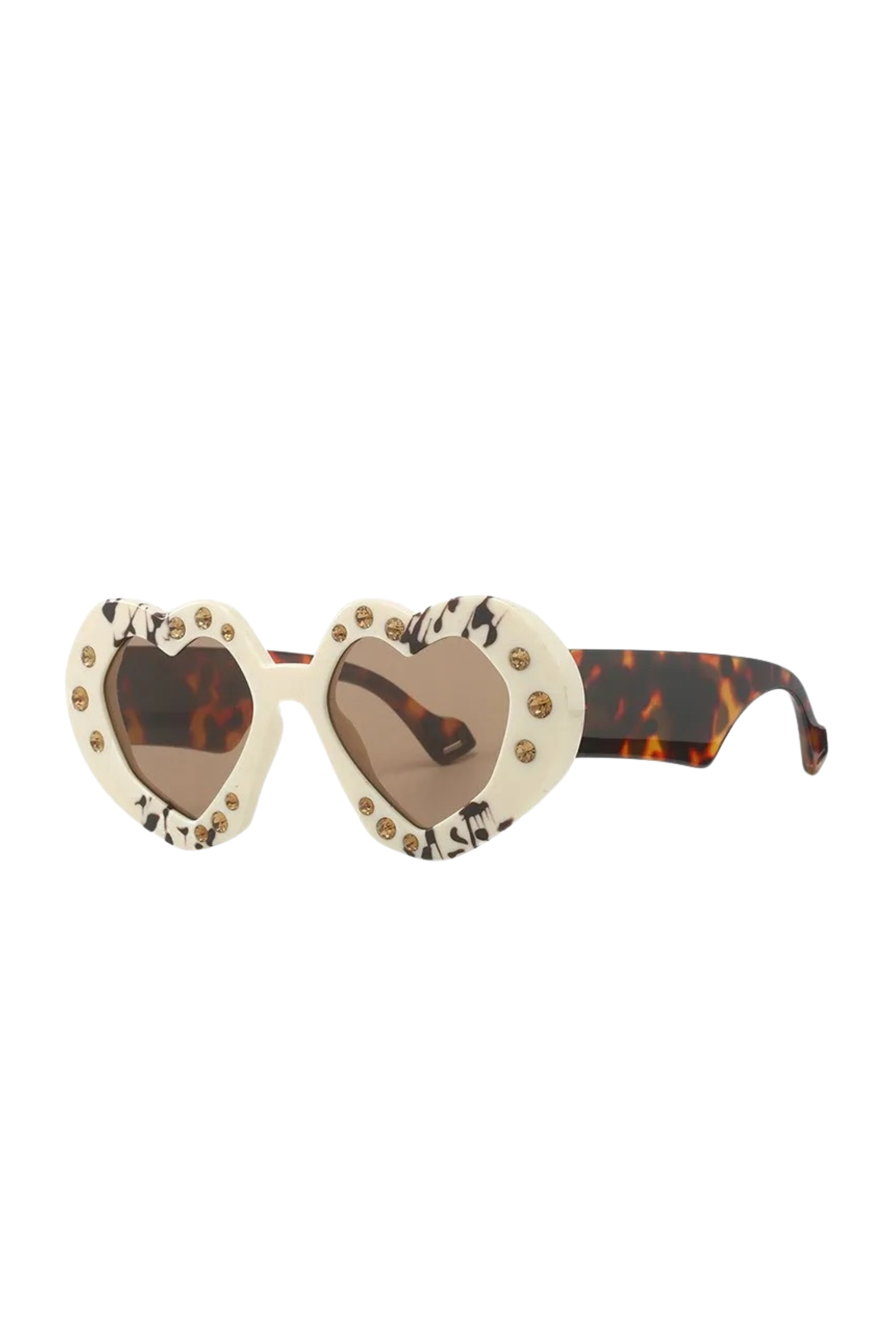 GOLDxTEAL beige tortoise print sunglasses.