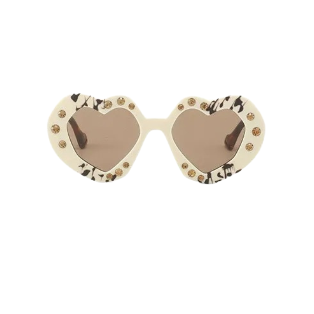 GOLDxTEAL beige tortoise print sunglasses.