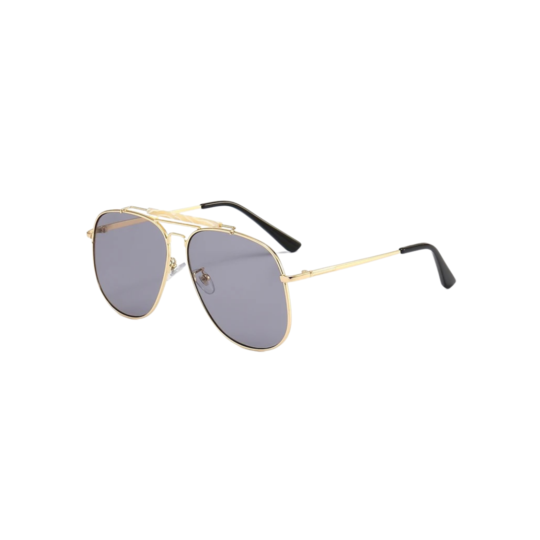 GOLDxTEAL chic aviator sunglasses.