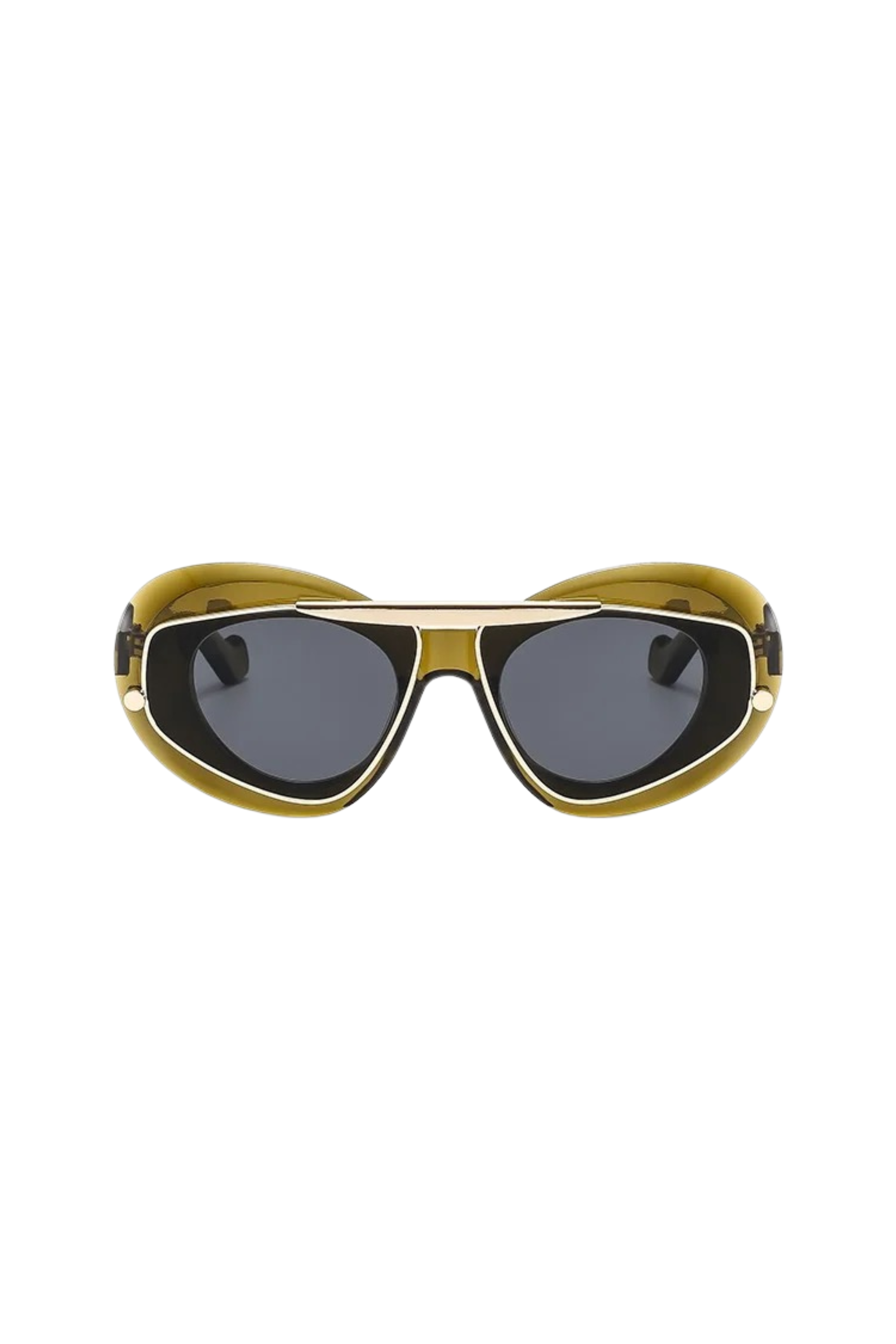 GOLDxTEAL green sage aviator sunglasses.