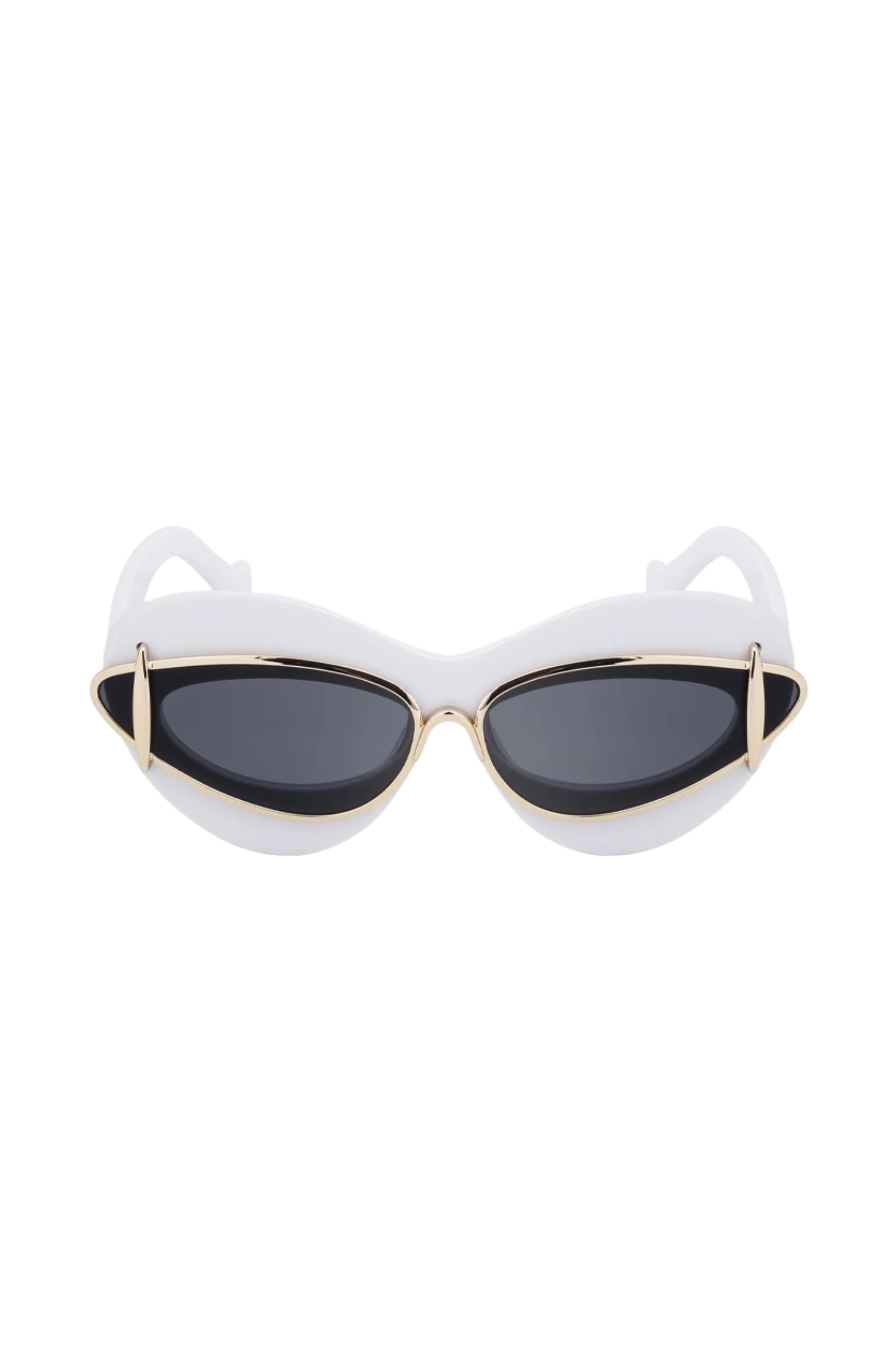GOLDxTEAL white cat eye sunglasses.