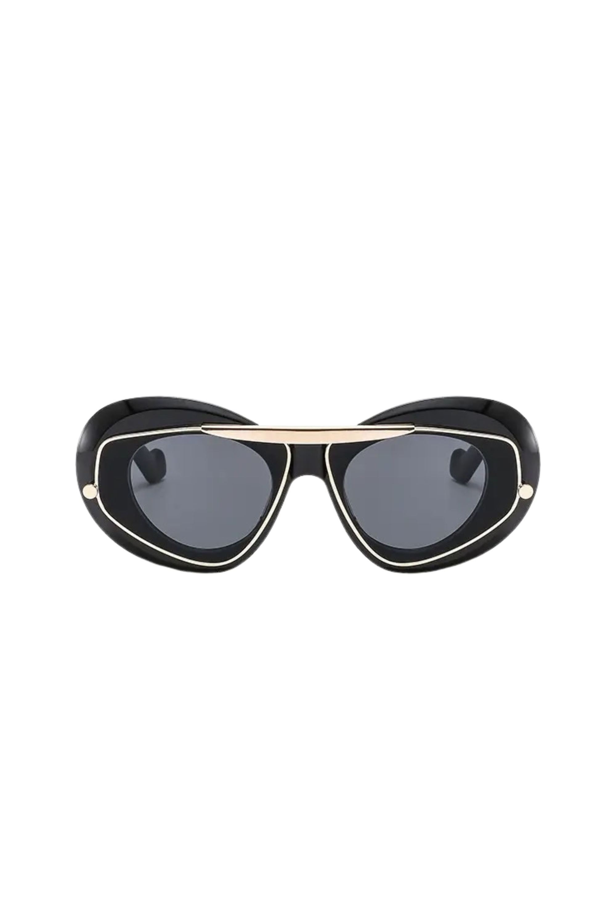 GOLDxTEAL aviator frame sunglasses.