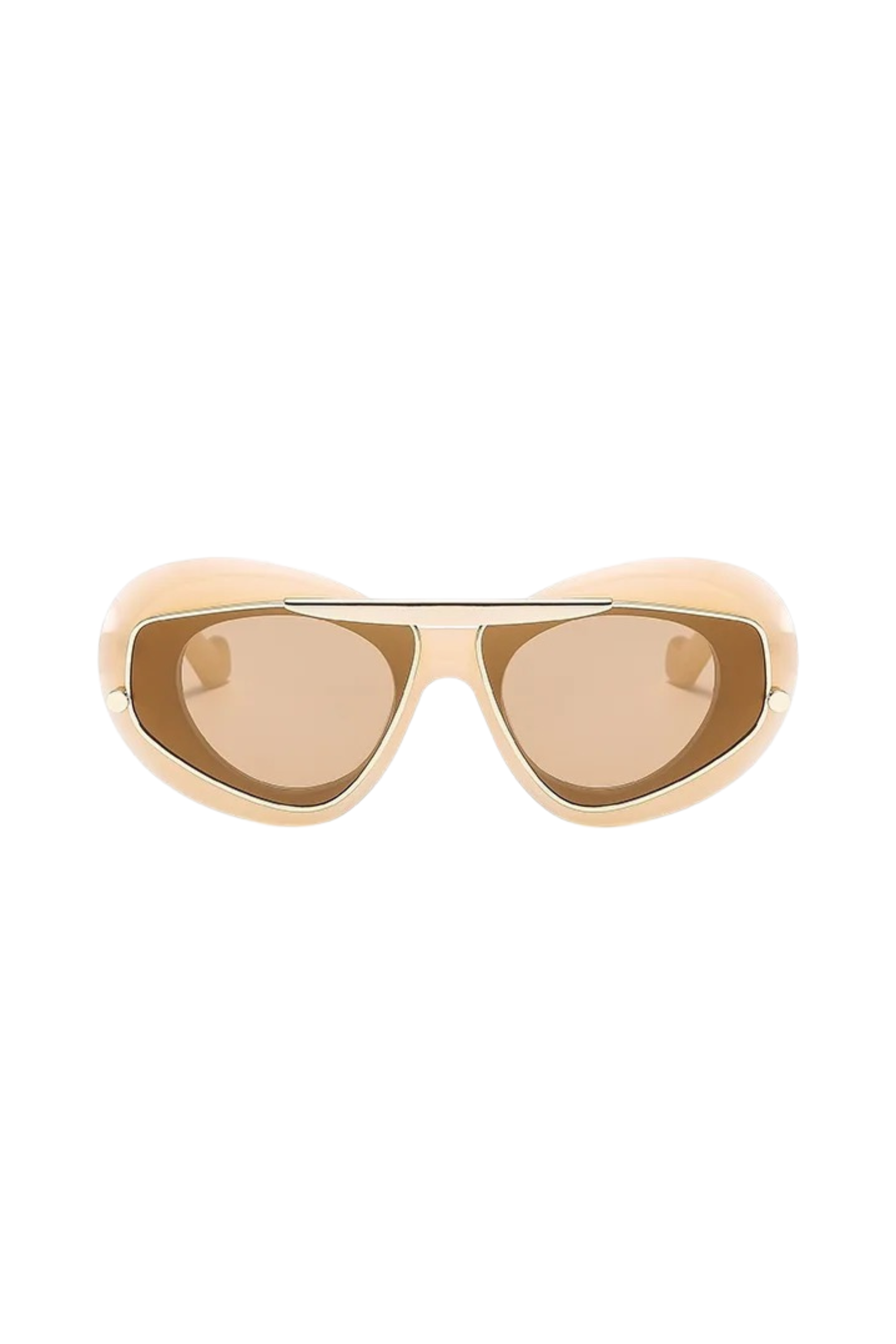 GOLDxTEAL aviator frame sunglasses.