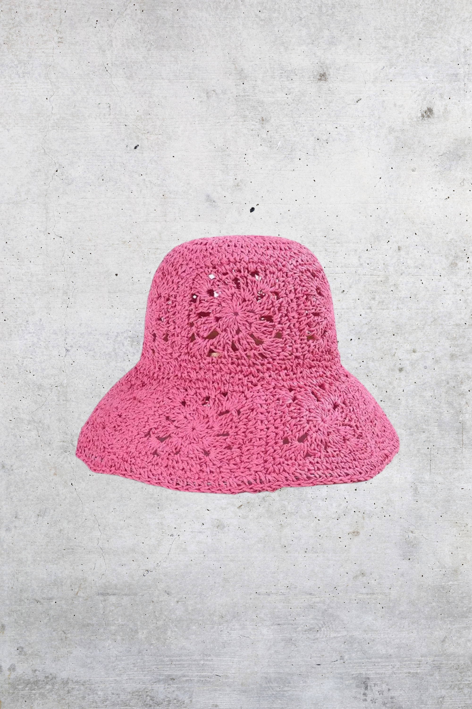 GOLDxTEAL floral straw pink bucket hat.