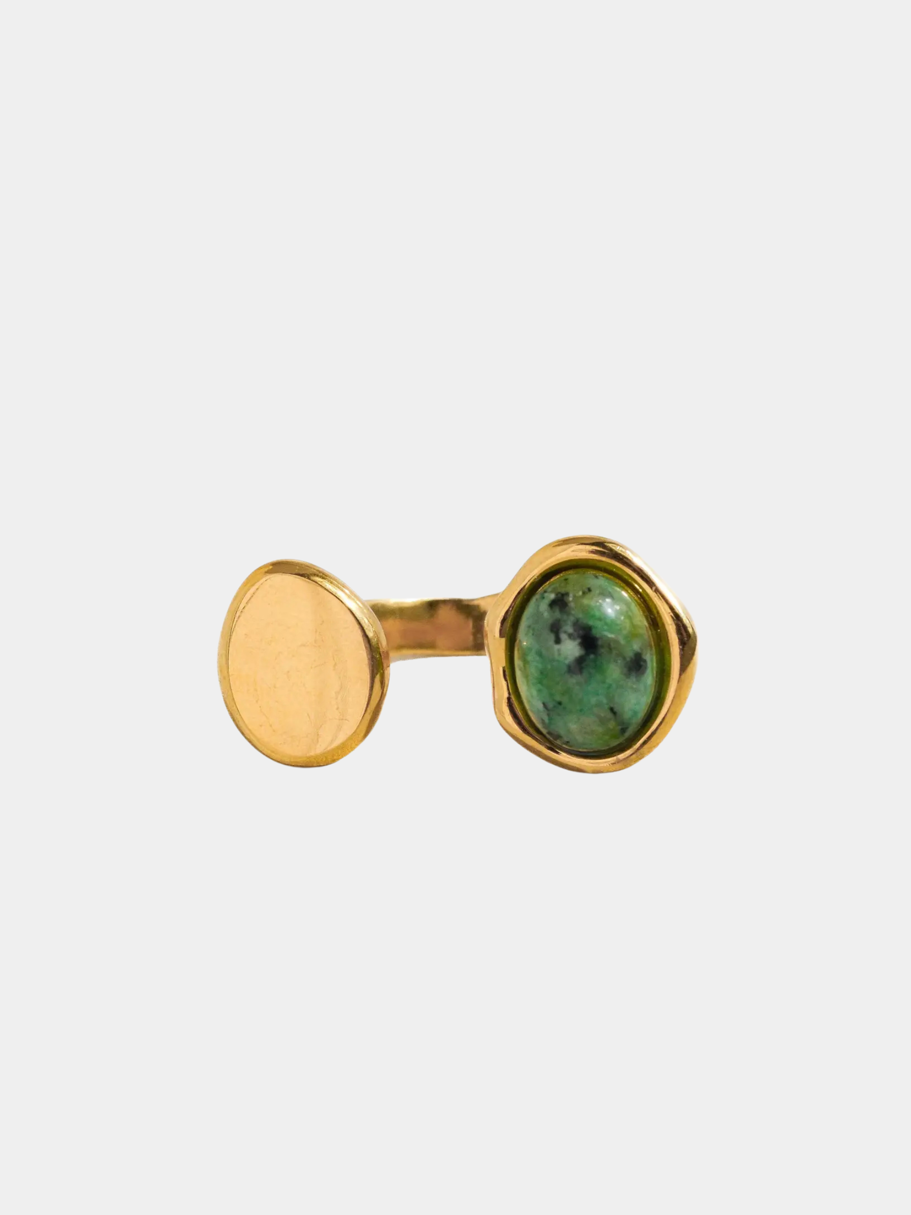 GOLDxTEAL adjustable stone ring.