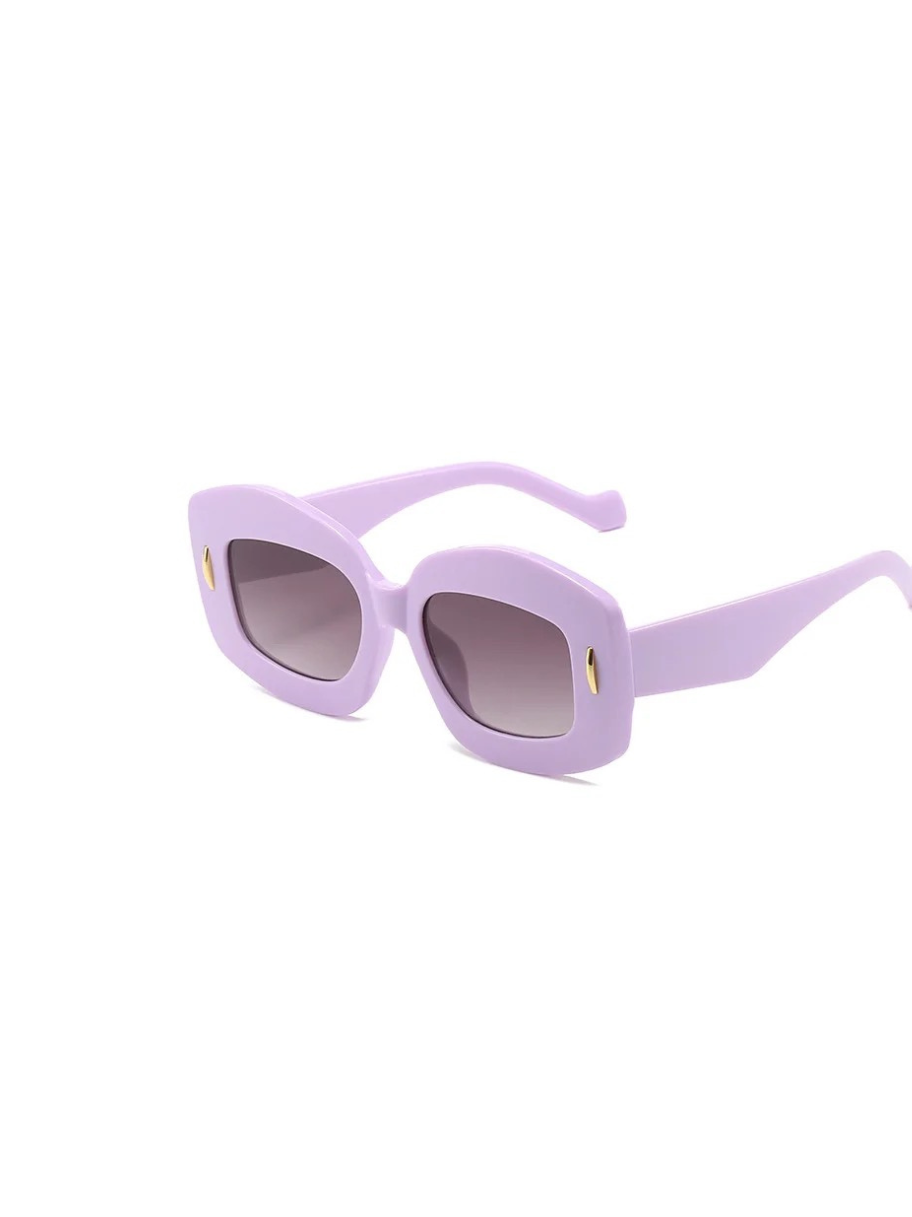 GOLDxTEAL gorgeous lavender frame sunglasses.