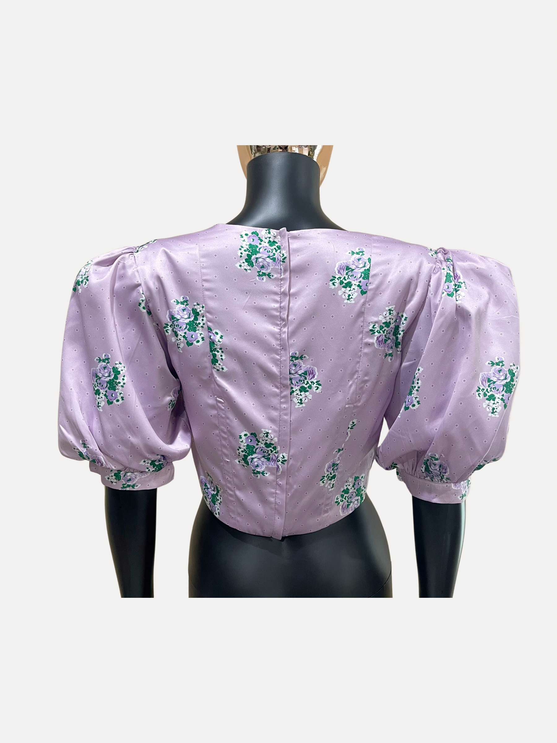 GOLDxTEAL gorgeous lavender floral printed bustier top.