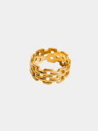 GOLDxTEAL chic and stylish 18k gold plated chain ring.