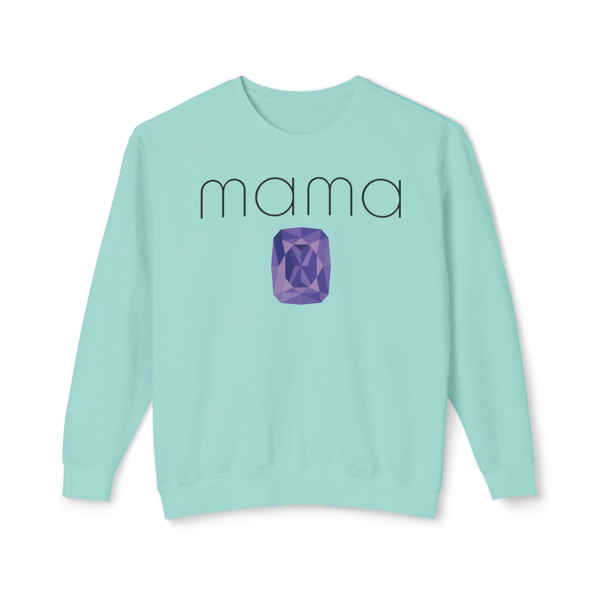 GOLDxTEAL Custom Mama Amethyst sweatshirt.