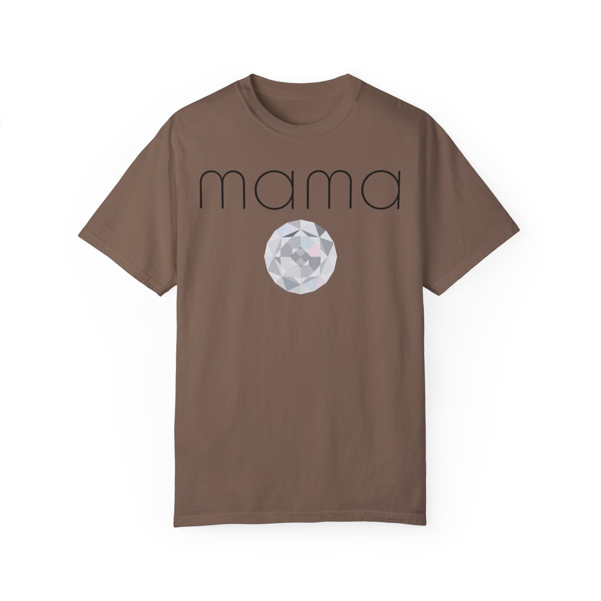 GOLDxTEAL custom mama t-shirt April diamond birthstone.