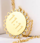 GOLDxTEAL 11:11 GOLD PLATED SUN CRYSTAL NECKLACE.