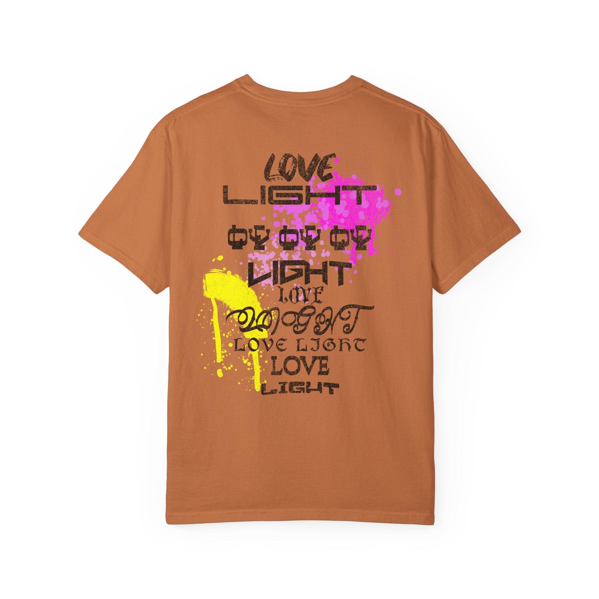 GOLDxTEAL stylish and colorful Love and Light graphic t-shirt.