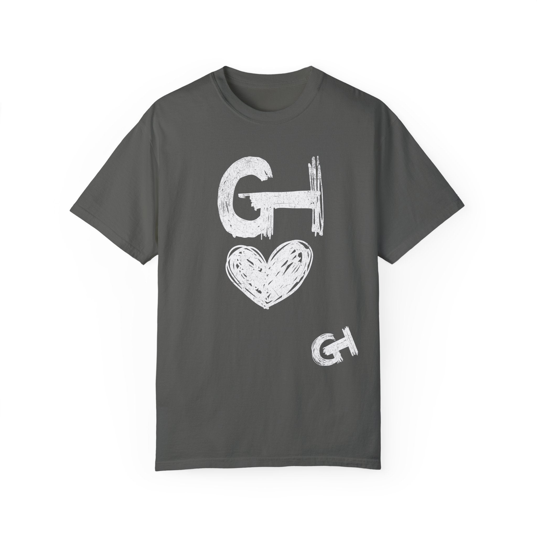 GOLDxTEAL logo heart T-shirt.