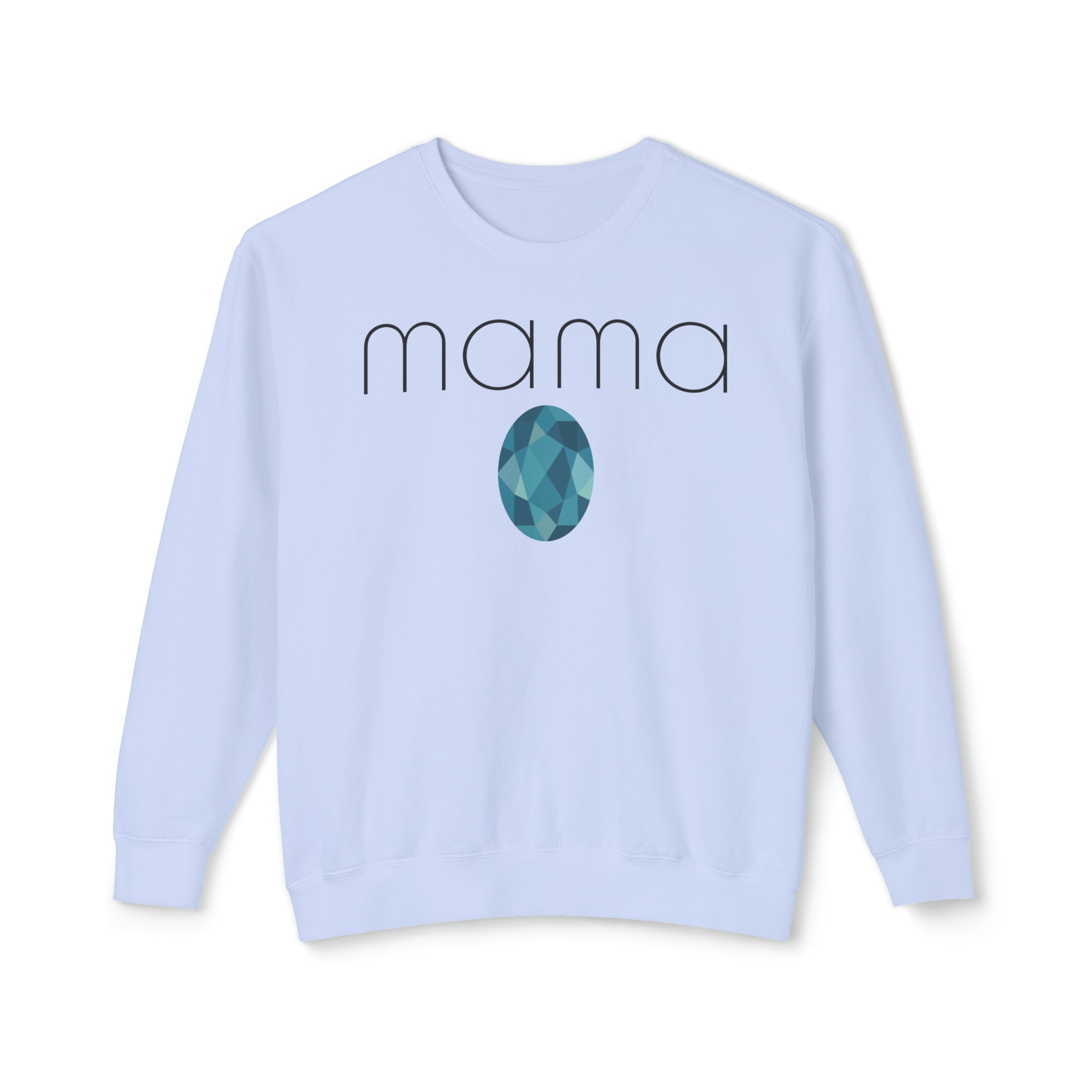GOLDxTEAL custom mama sweatshirt zircon birthstone.