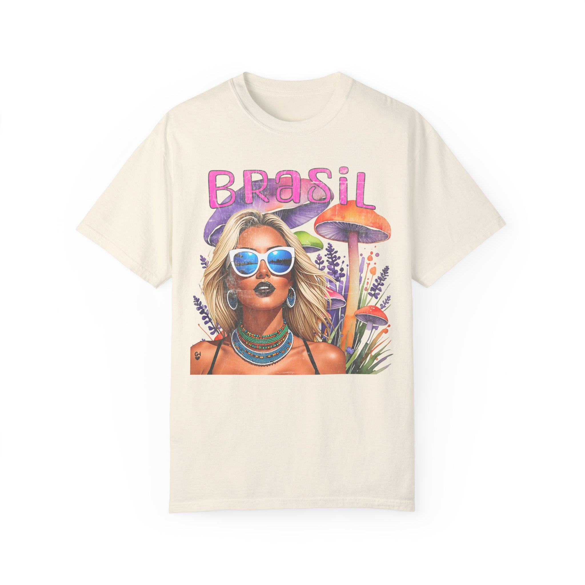 GOLDxTEAL colorful designer Basil graphic t-shirt.