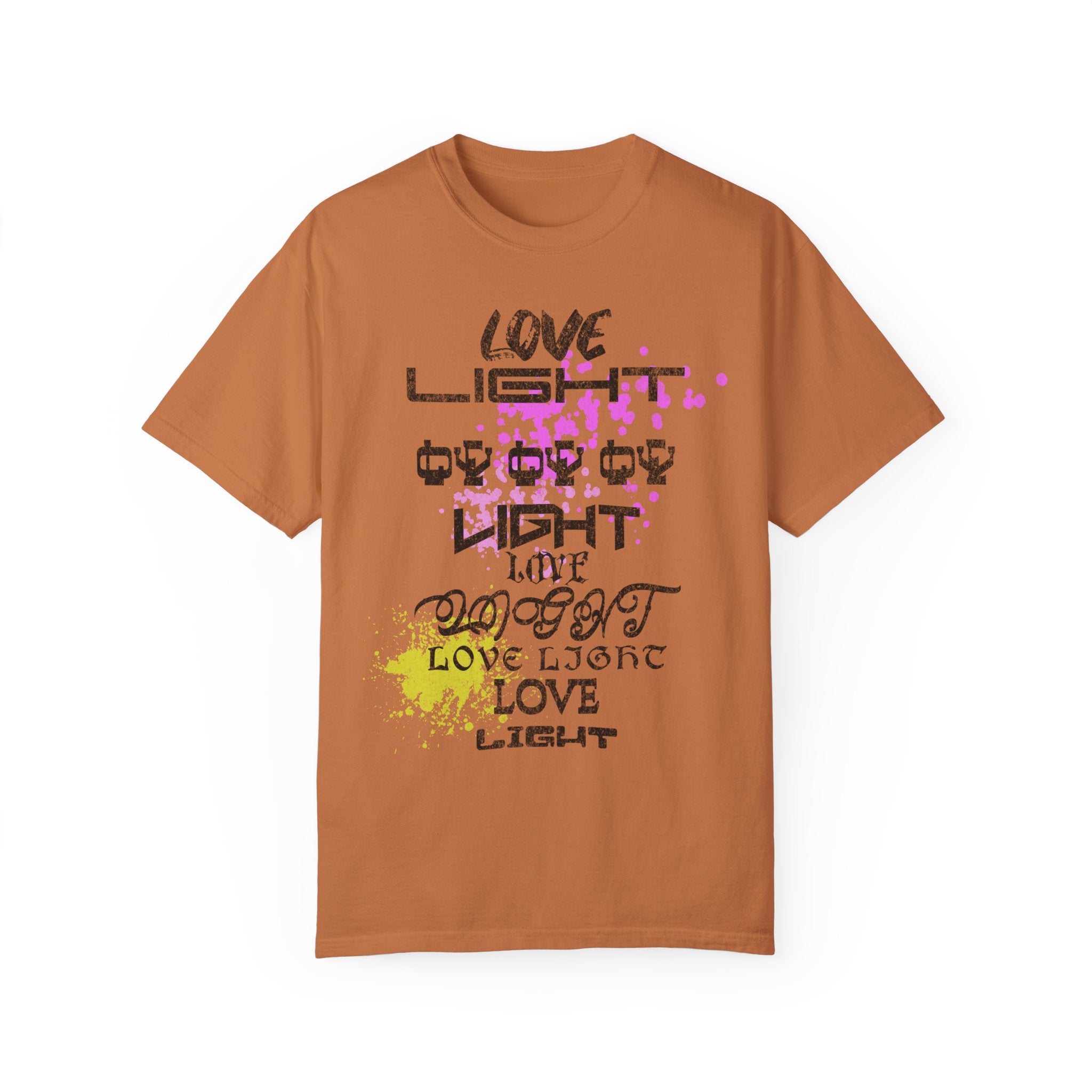 GOLDxTEAL stylish and colorful Love and Light  graphic t-shirt.