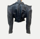 GOLDxTEAL  stylish and edgy vegan leather crop jacket.