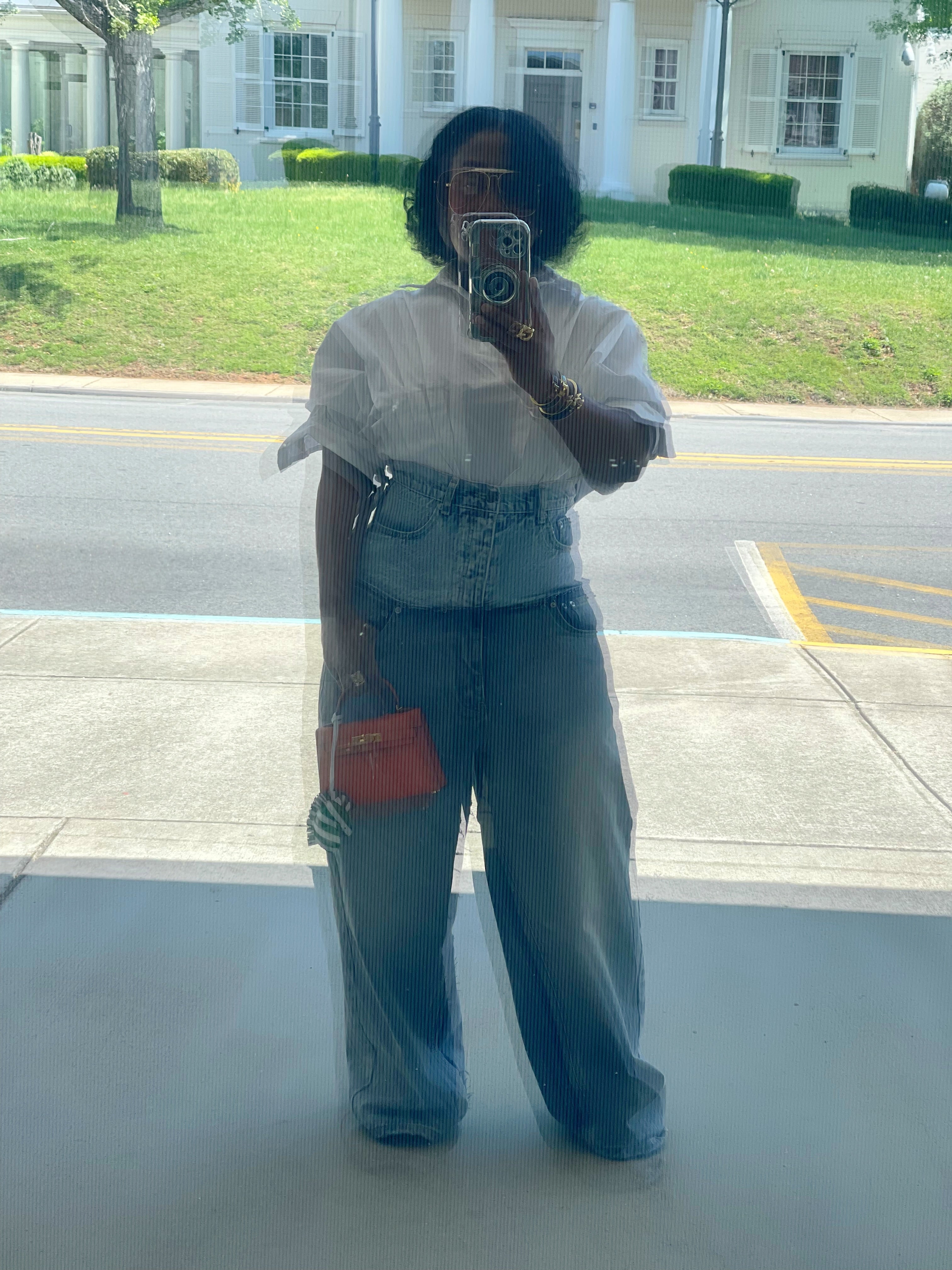 GOLDxTEAL REVAMPLED JEANS.