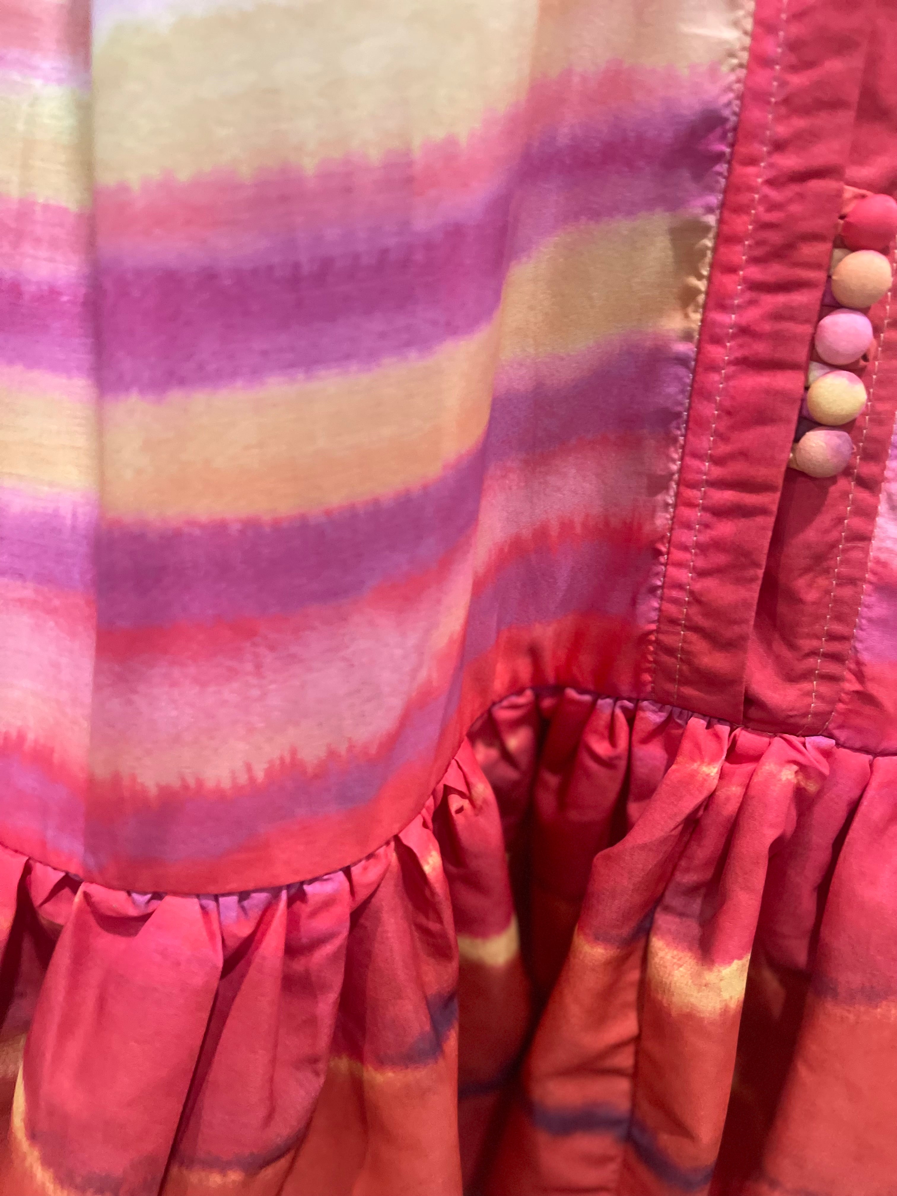 GOLDxTEAL gorgeous colorful ruffle mini dress.