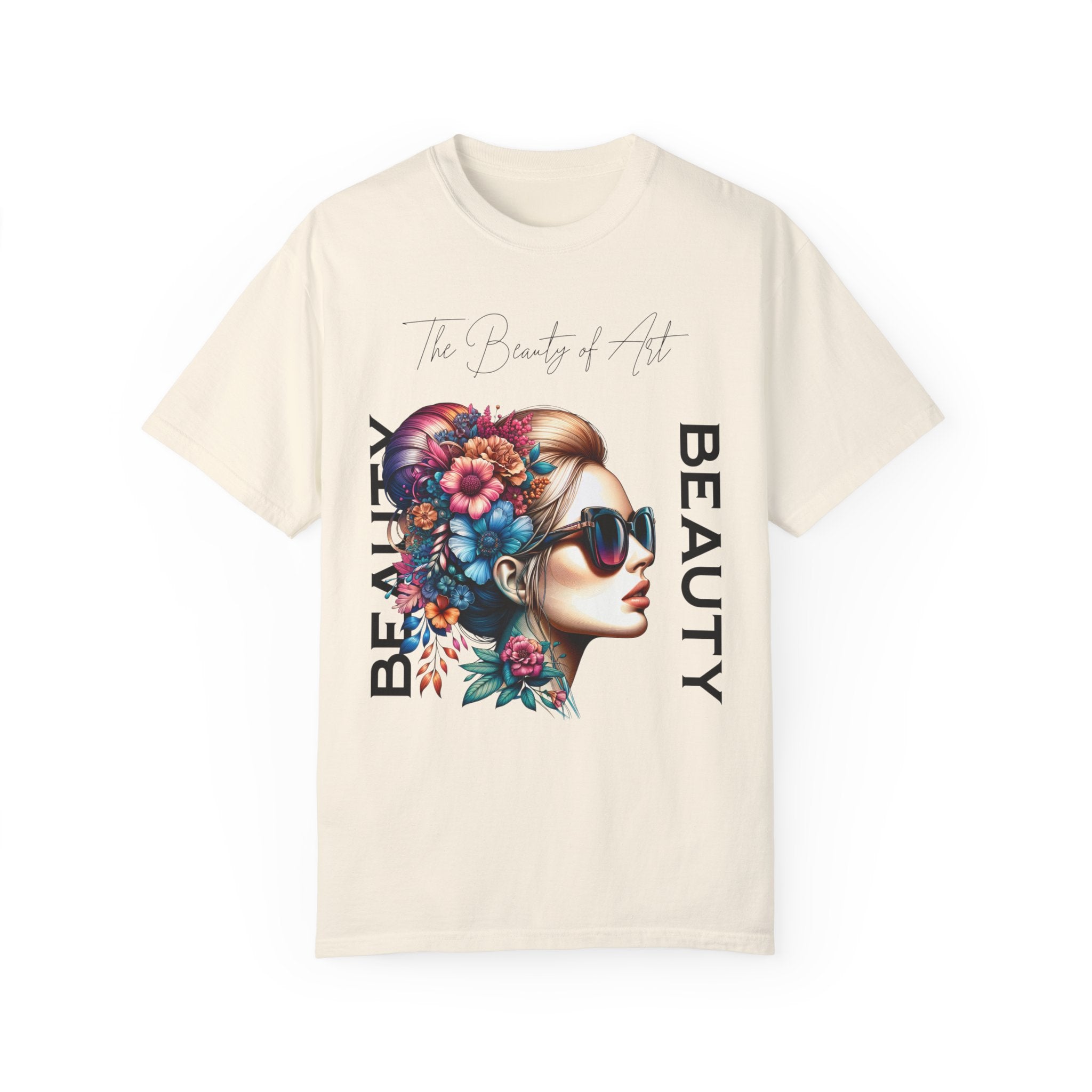 GOLDxTEAL graphic woman floral t-shirt.