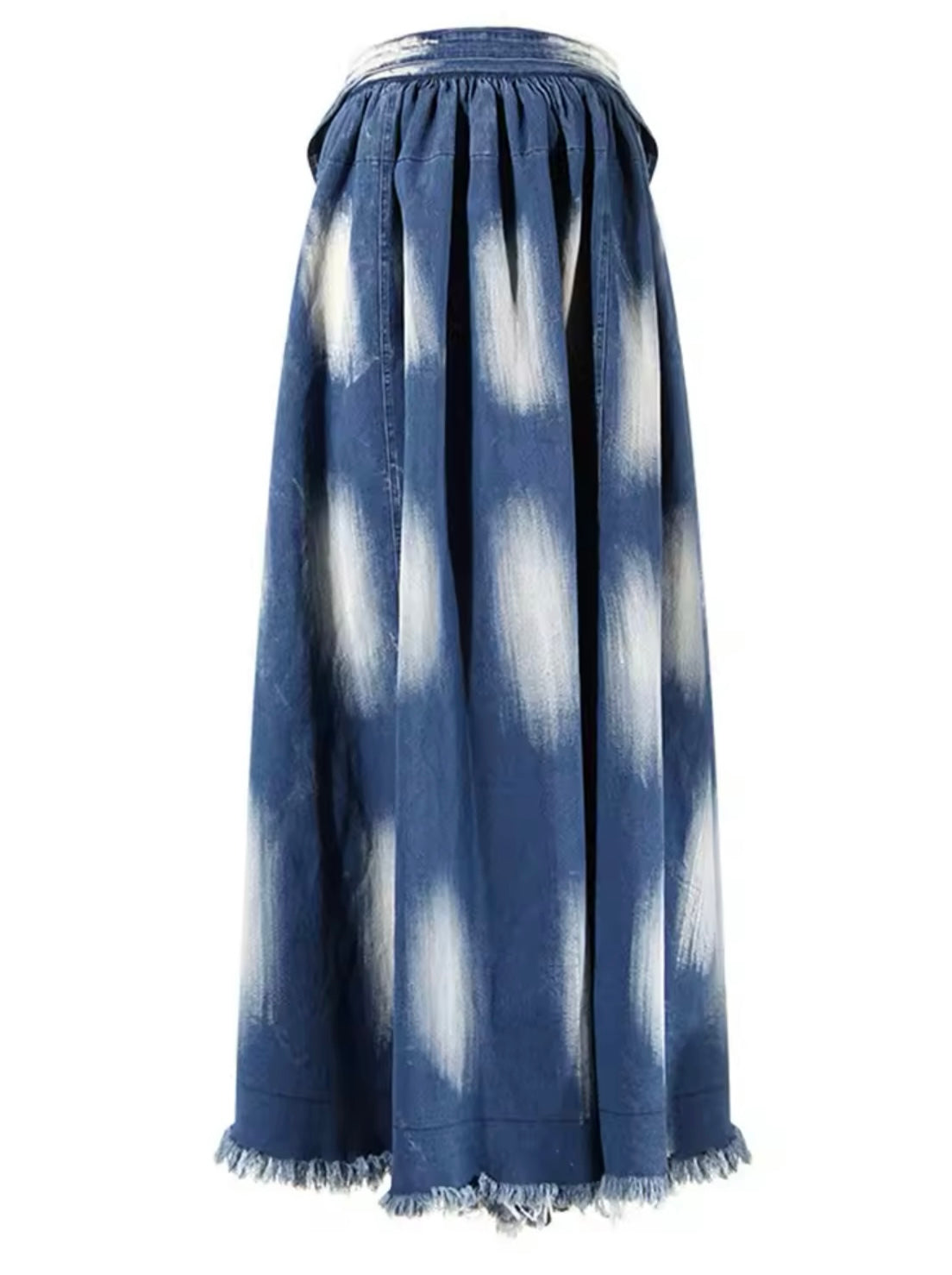 GOLDxTEAL denim maxi skirt.