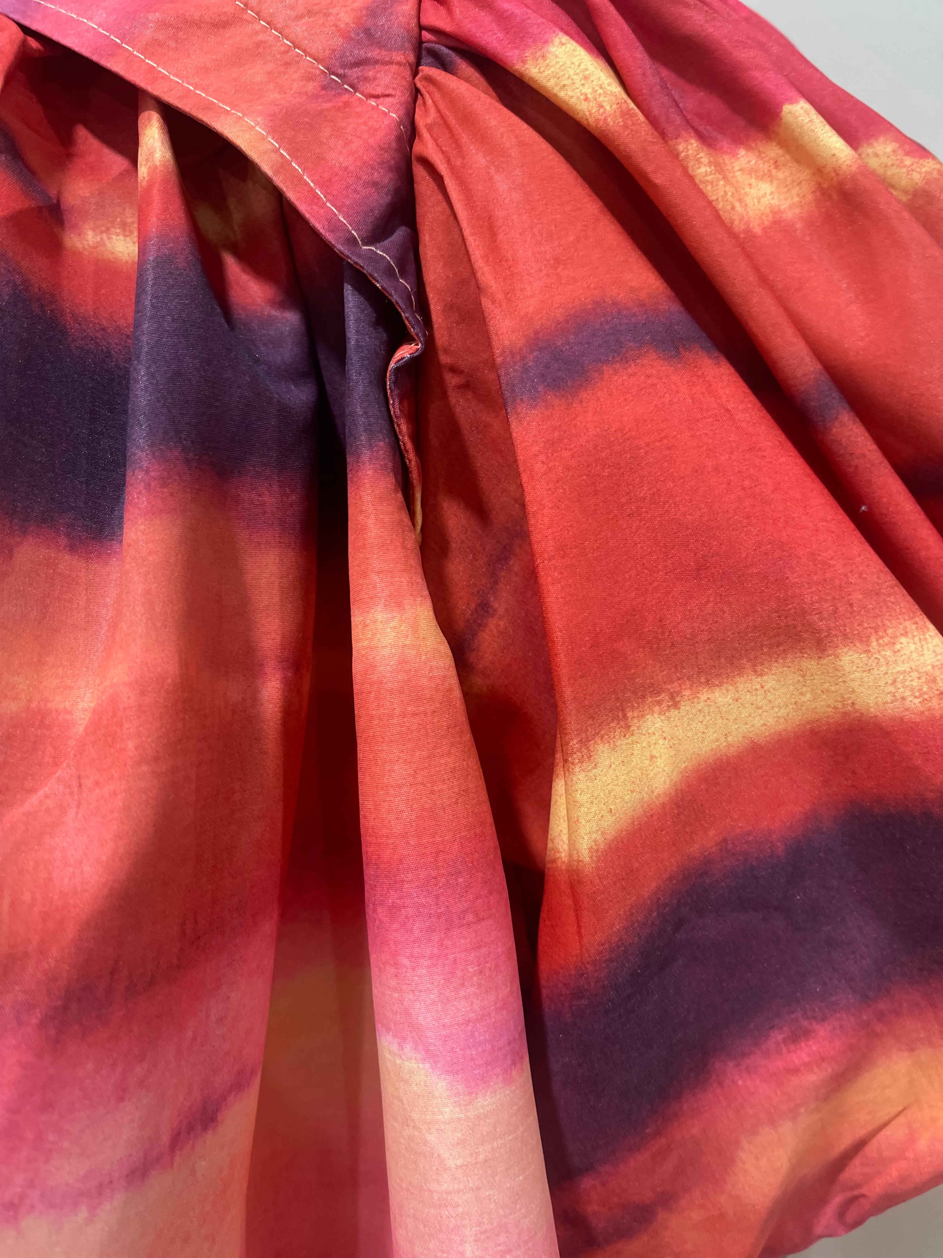 OLDxTEAL gorgeous colorful ruffle mini dress.