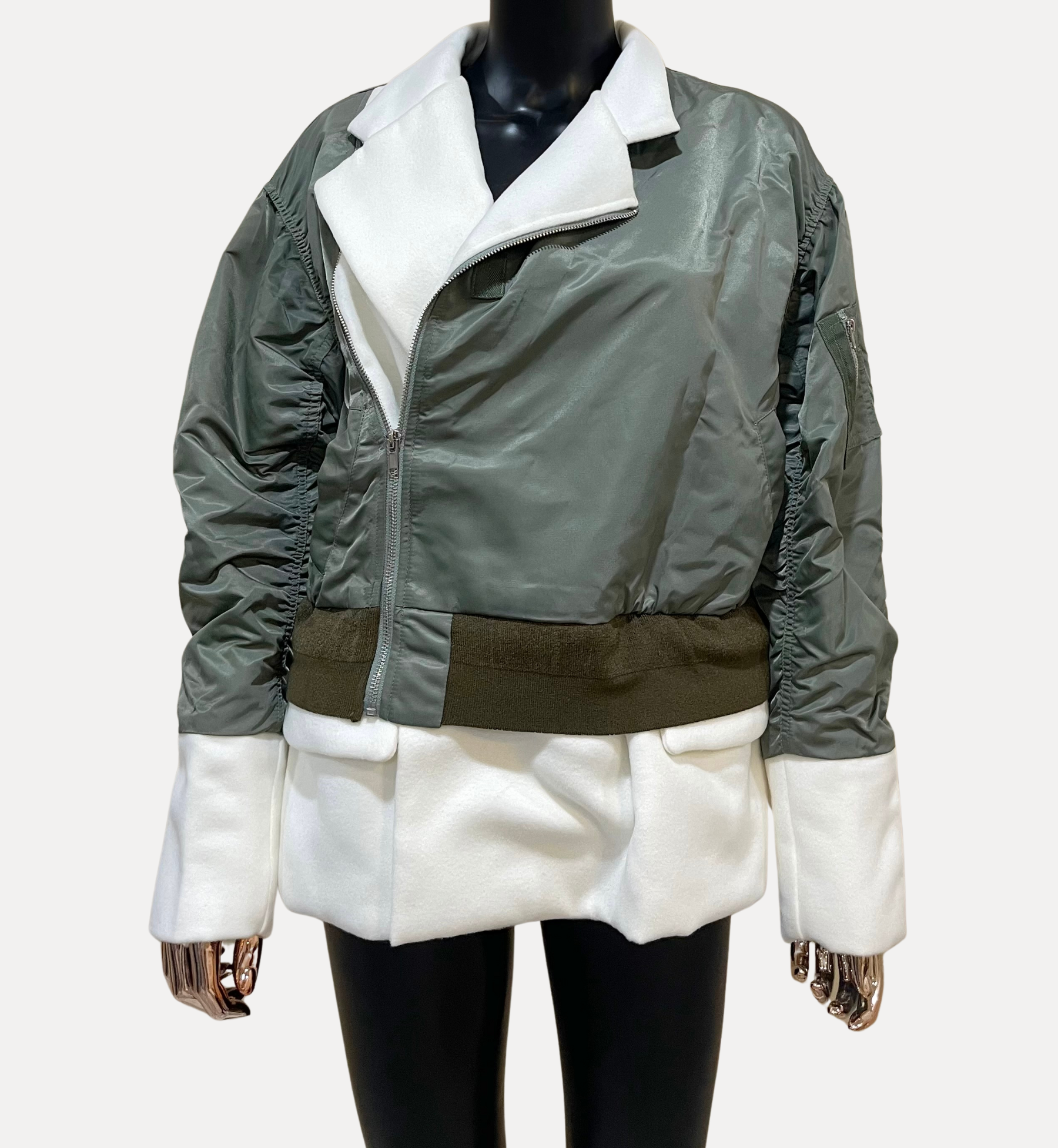 GOLDxTEAL stylish flight jacket blazer.