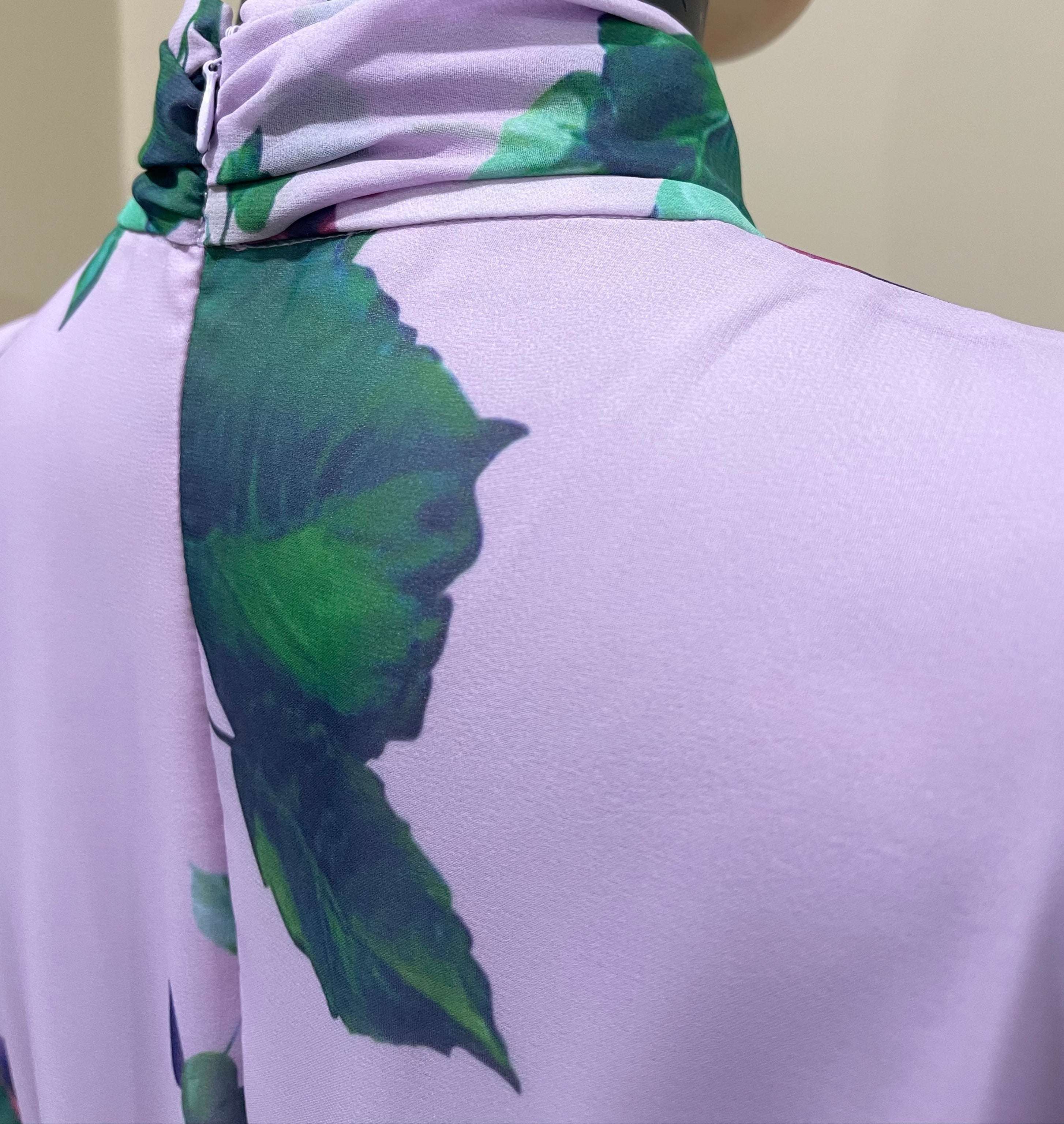 GOLDxTEAL gorgeous pleated floral printed maxi dress.