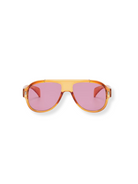 GOLDxTEAL retro orange and pink aviator sunglasses.