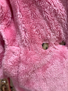 GOLDxTEAL stylish pink teddy coat.