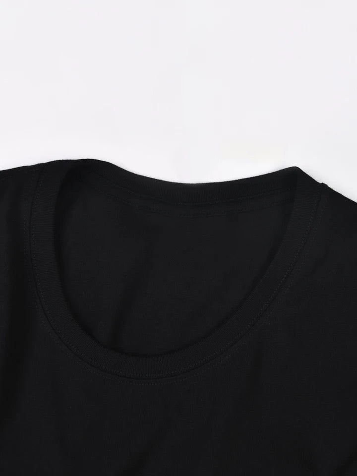 GOLDxTEAL Black Tulle T-shirt Dress.