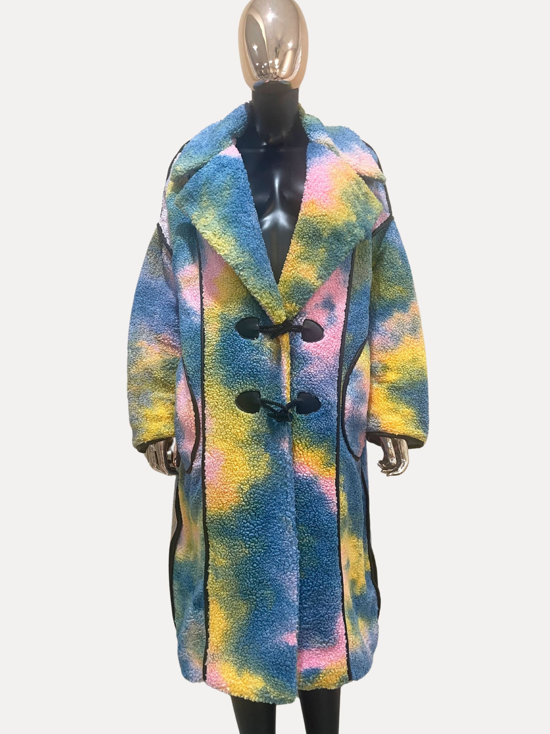 GOLDxTEAL gorgeous colorful teddy coat.