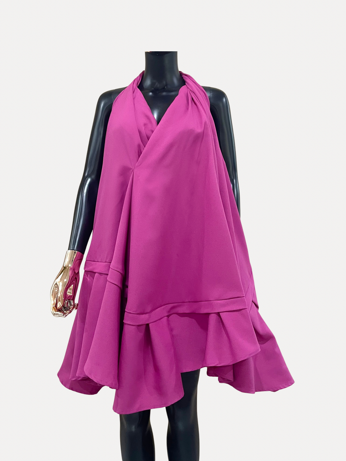 Magenta Ruffle Dress – GOLD x TEAL
