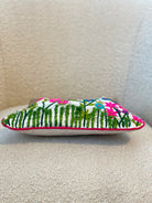 GOLDxTEAL gorgeous colorful embroidered clutch with wooden handle.