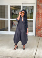 GOLDxTEAL stylish and comfy black oversized jumpsuit.